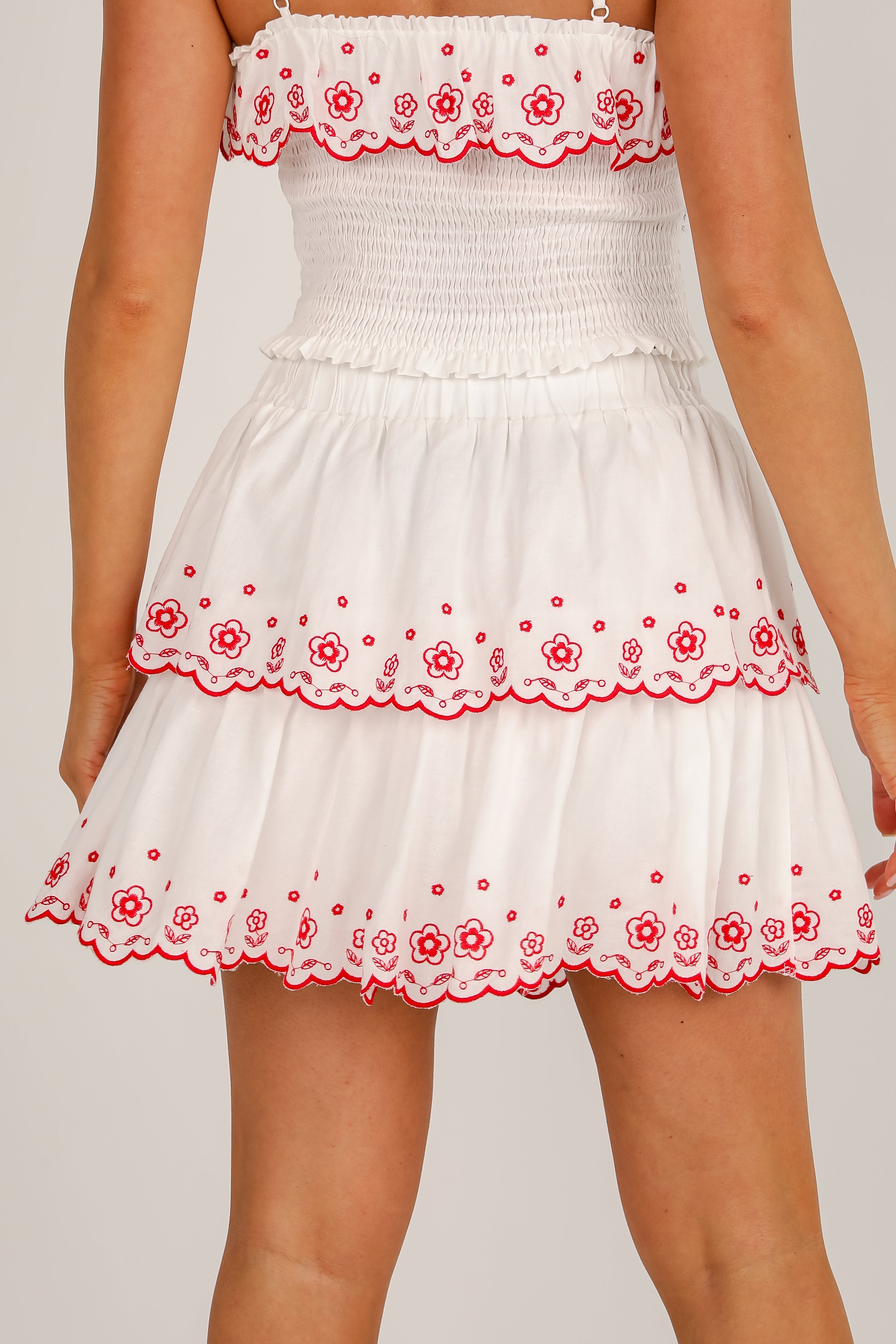 American Summer White Tiered Skort