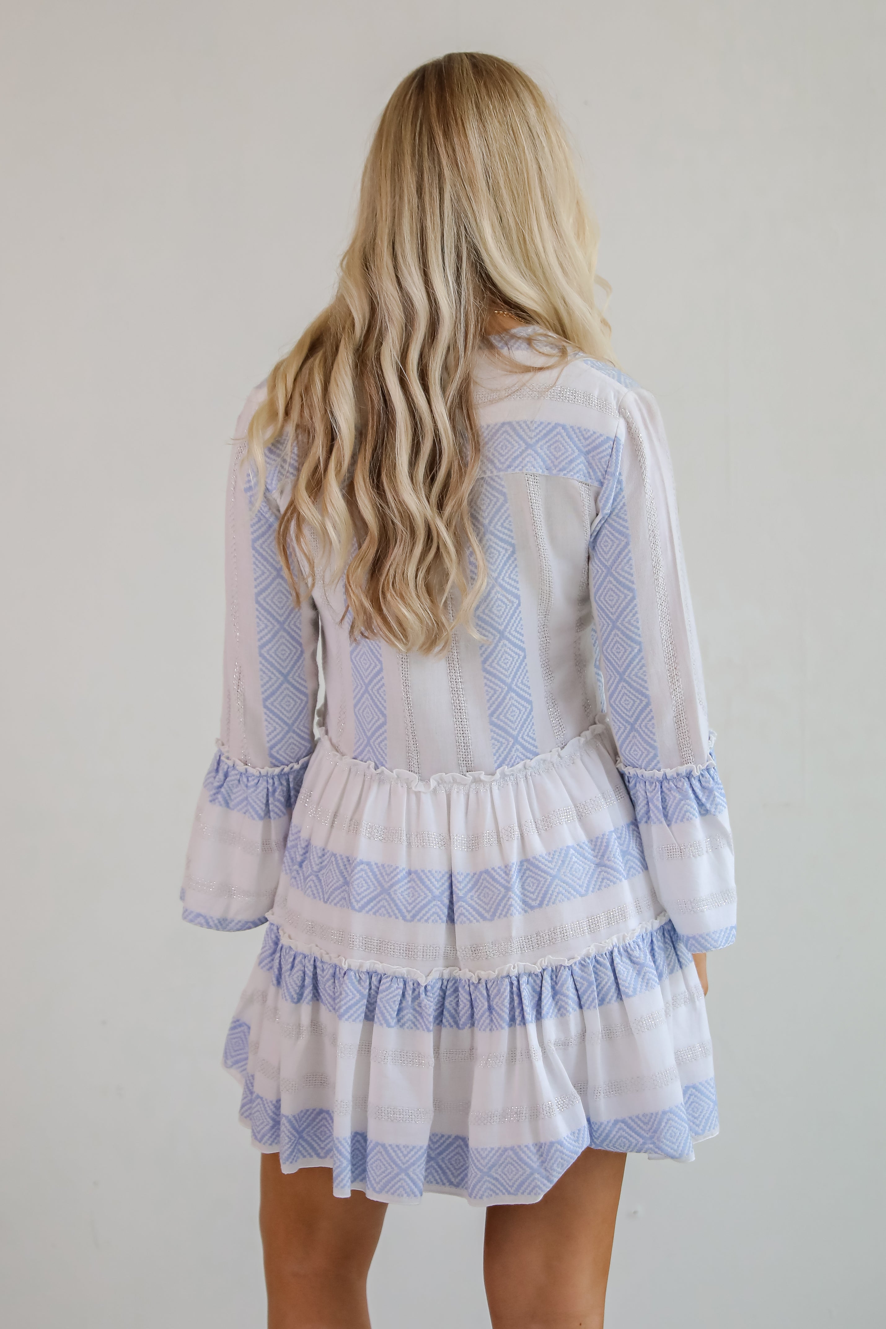 Memorably Cute White Striped Mini Dress