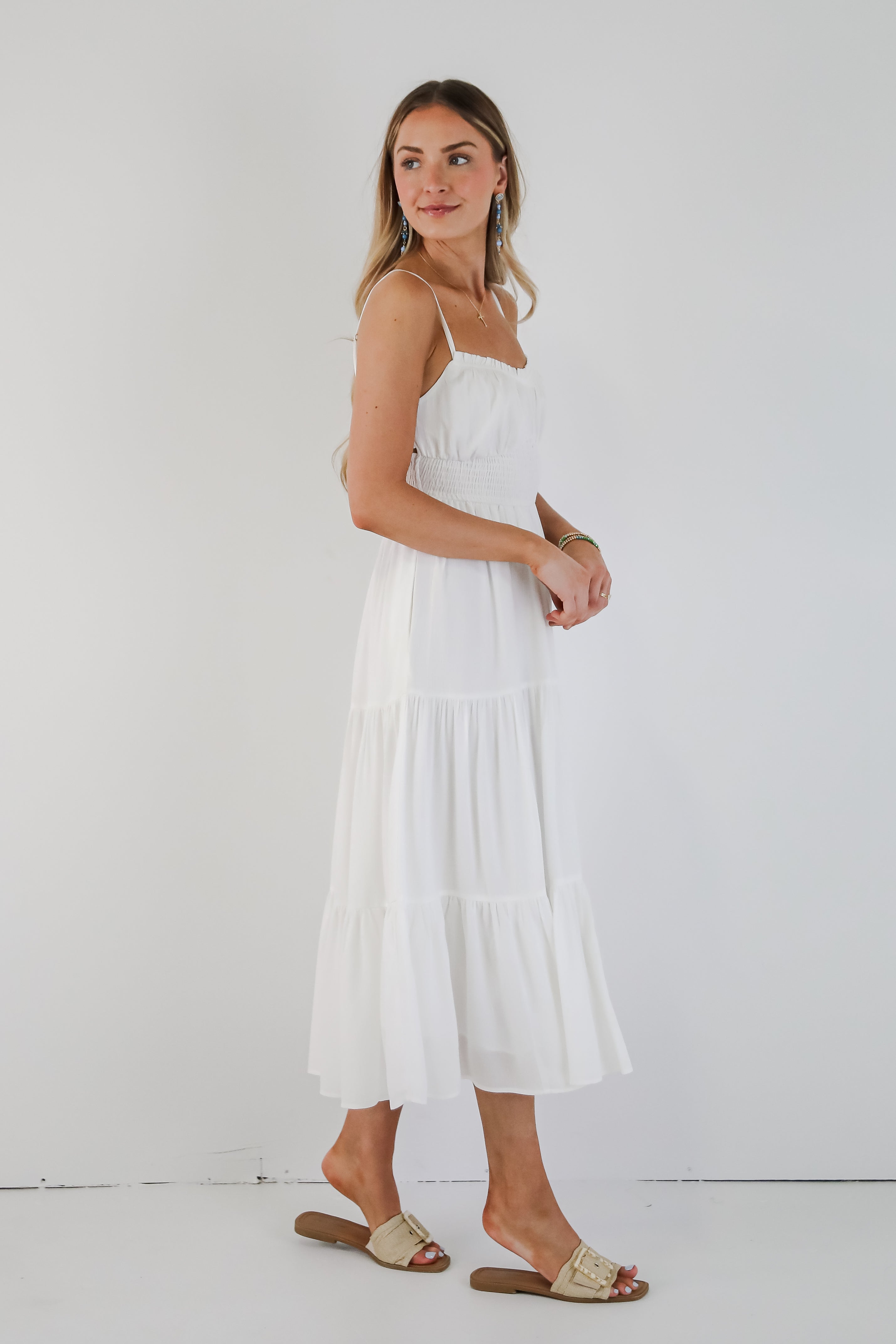 Remember Me White Tiered Maxi Dress