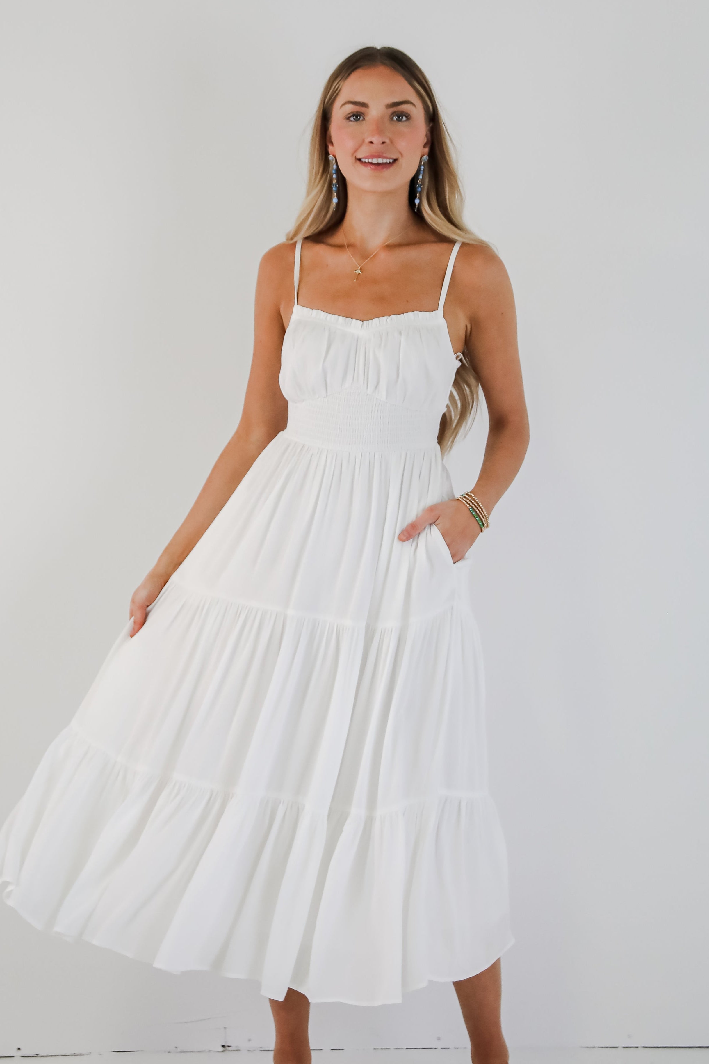 Remember Me White Tiered Maxi Dress