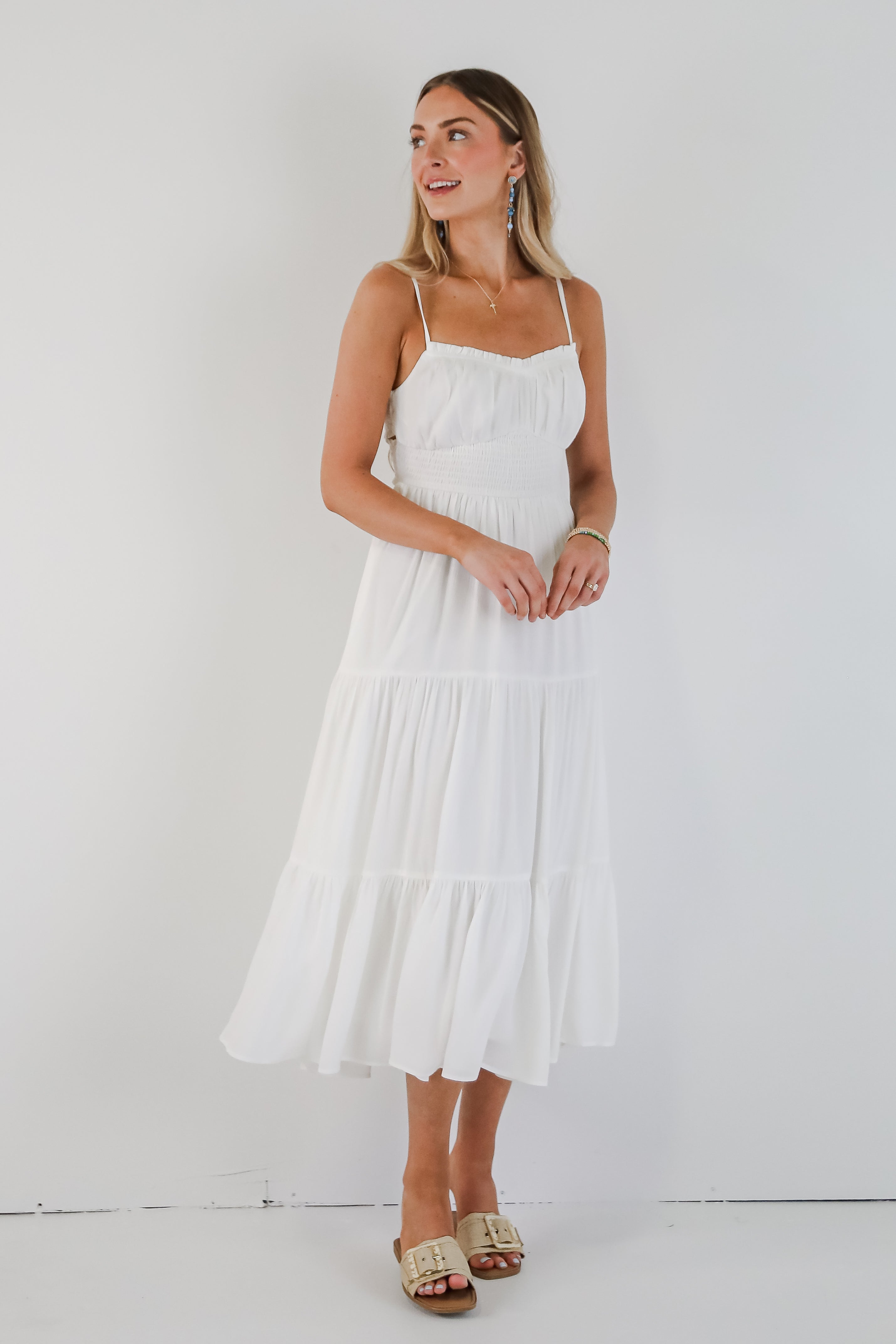 Remember Me White Tiered Maxi Dress