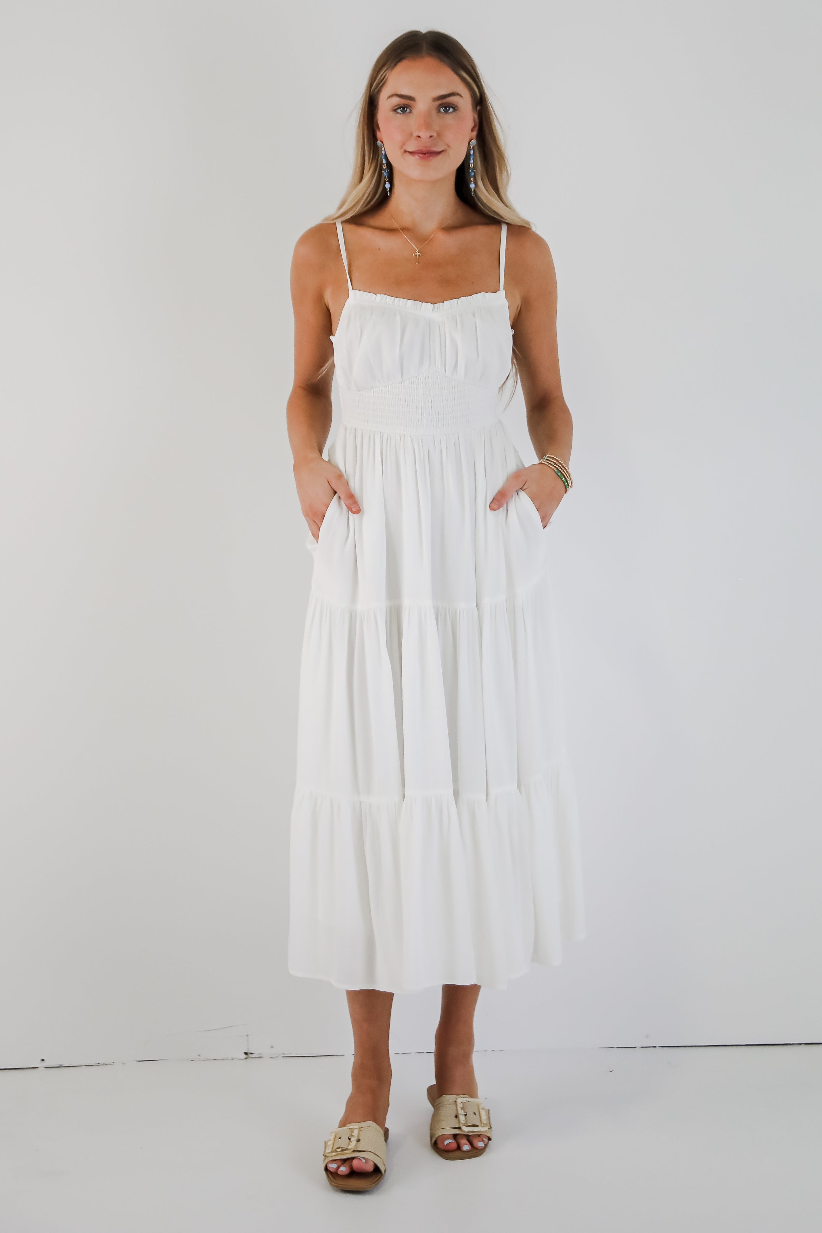 Remember Me White Tiered Maxi Dress