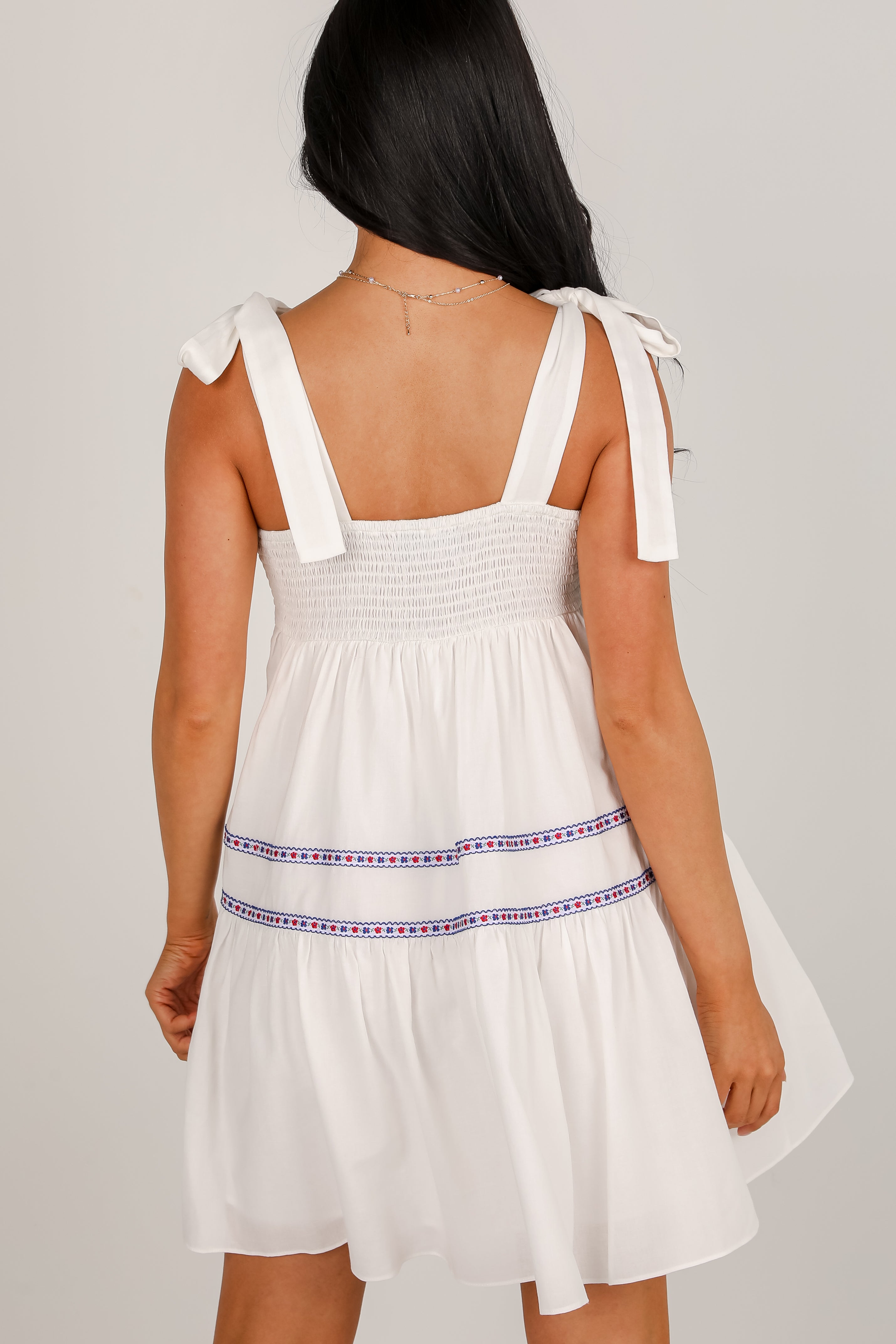 Simple Joy White Tiered Mini Dress