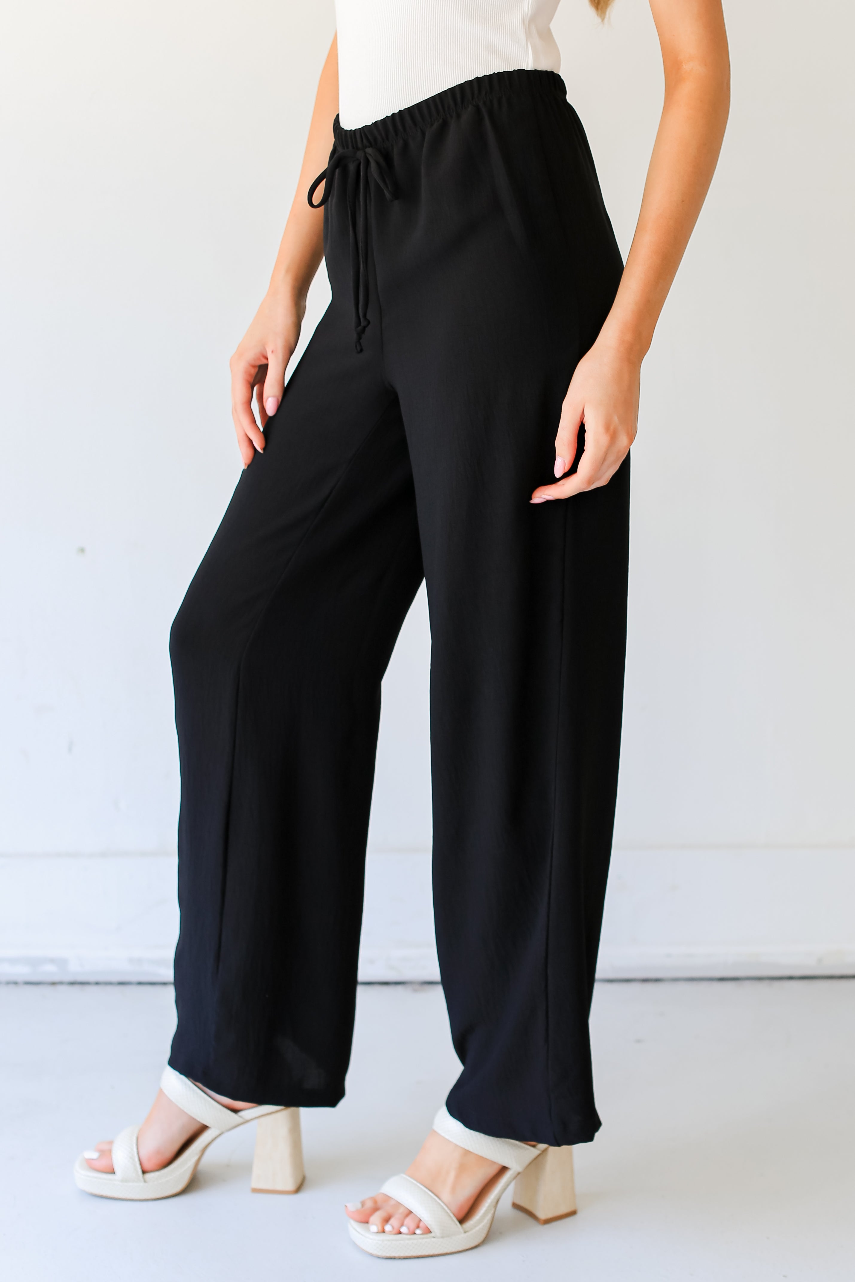 black Wide Leg Pants side view