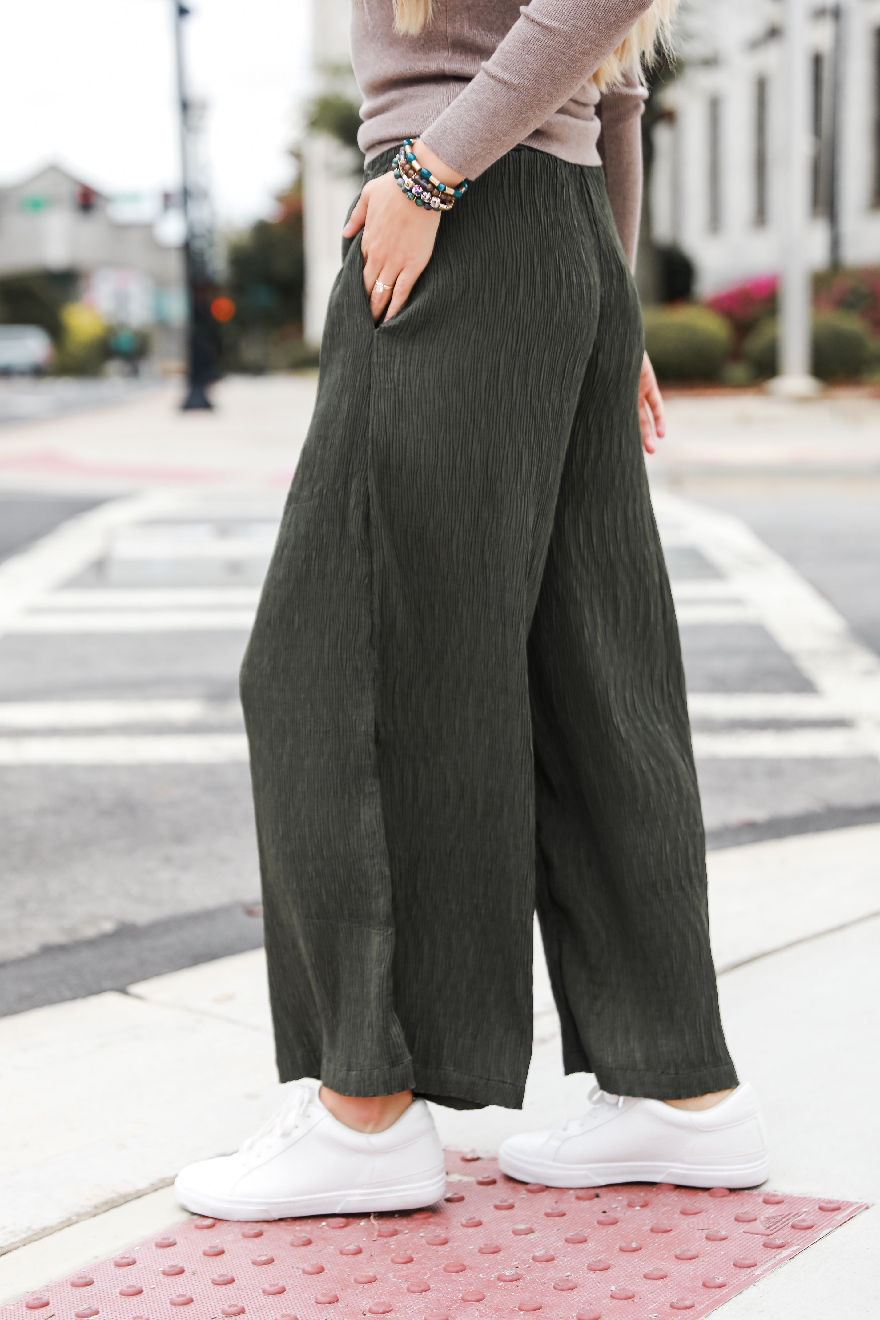 trendy Plisse Wide Leg Pants