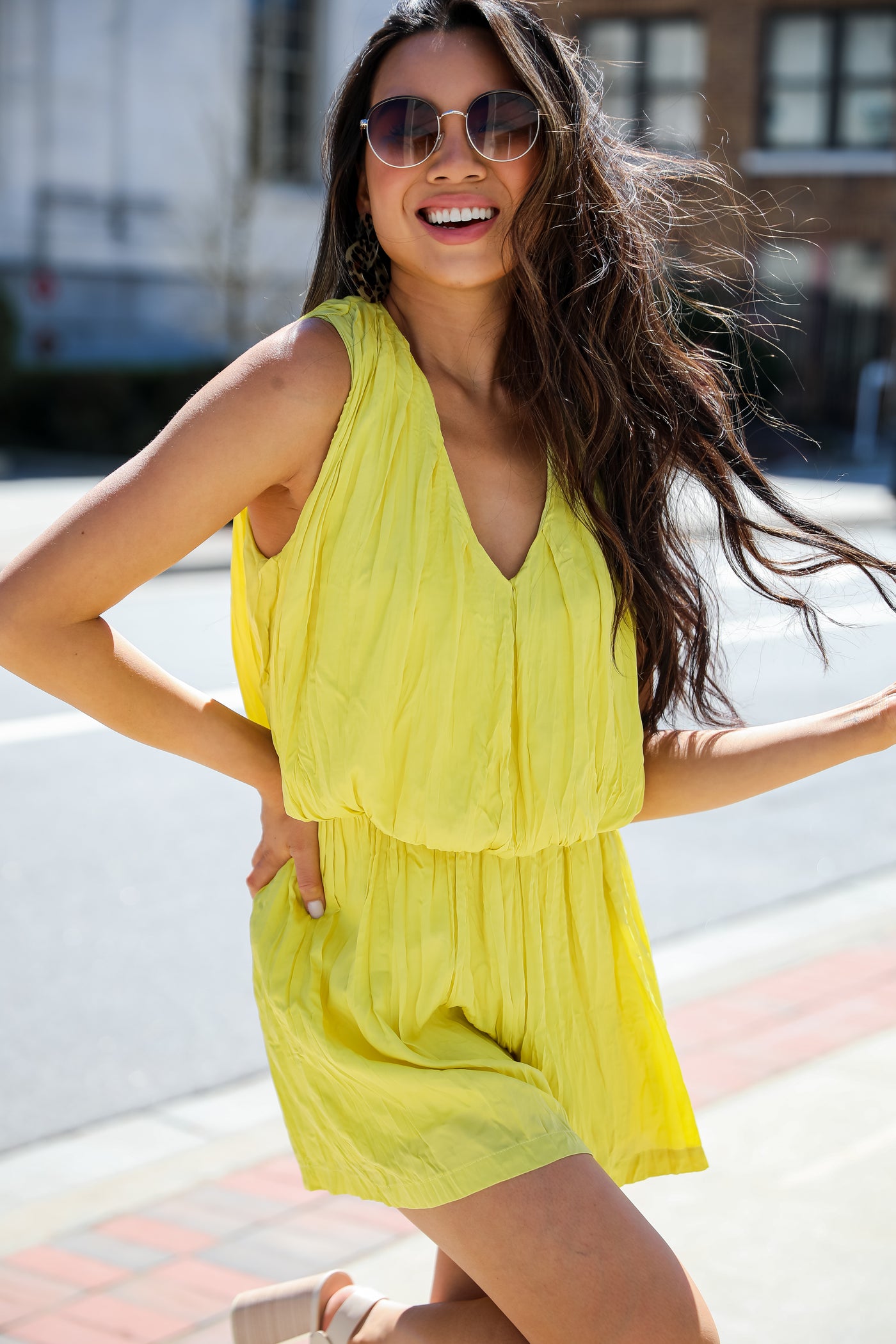 Sweetest Stance Yellow Romper