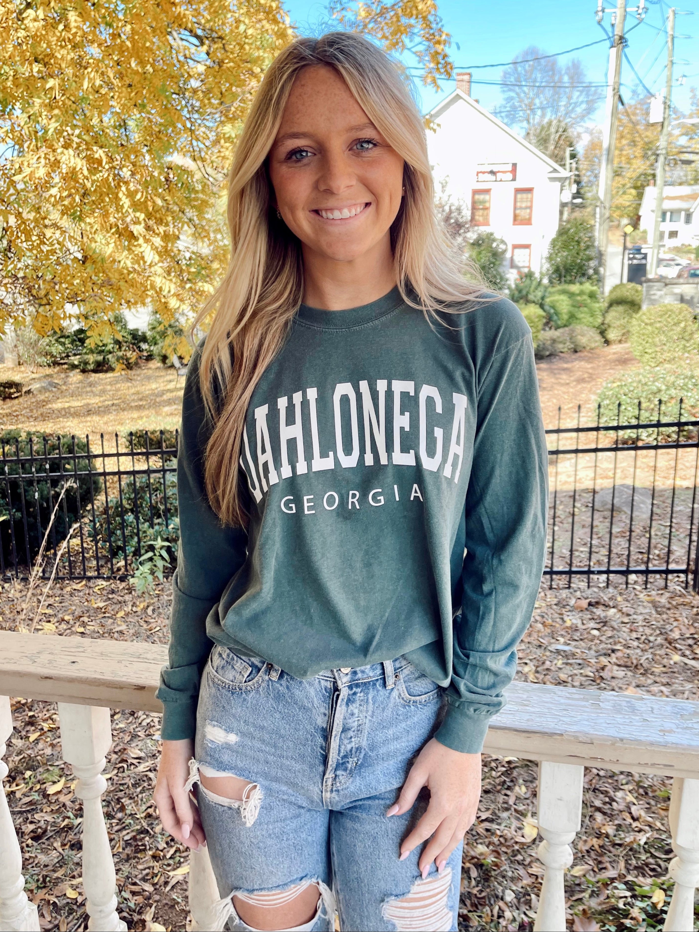 Teal Dahlonega Georgia Long Sleeve Tee