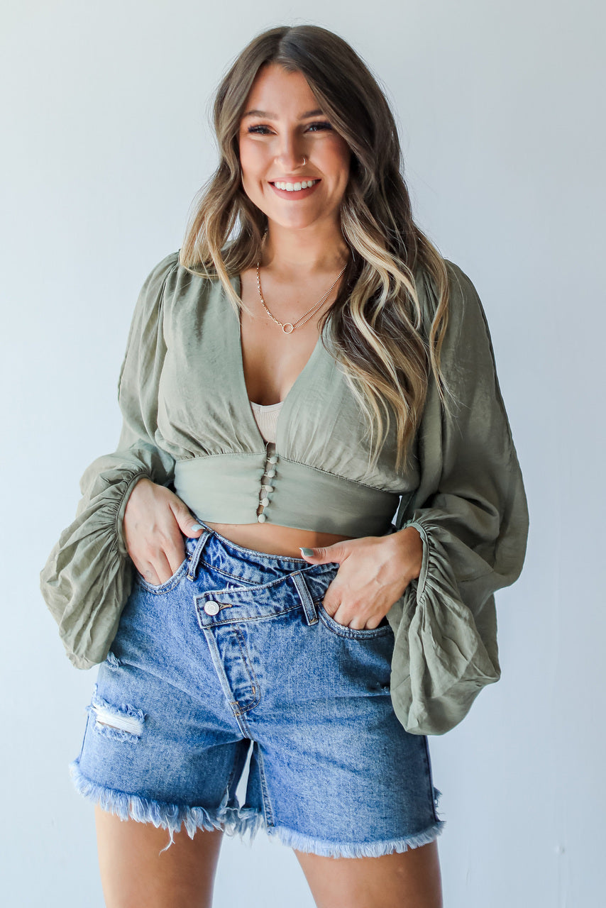 Sienna Asymmetric Denim Shorts