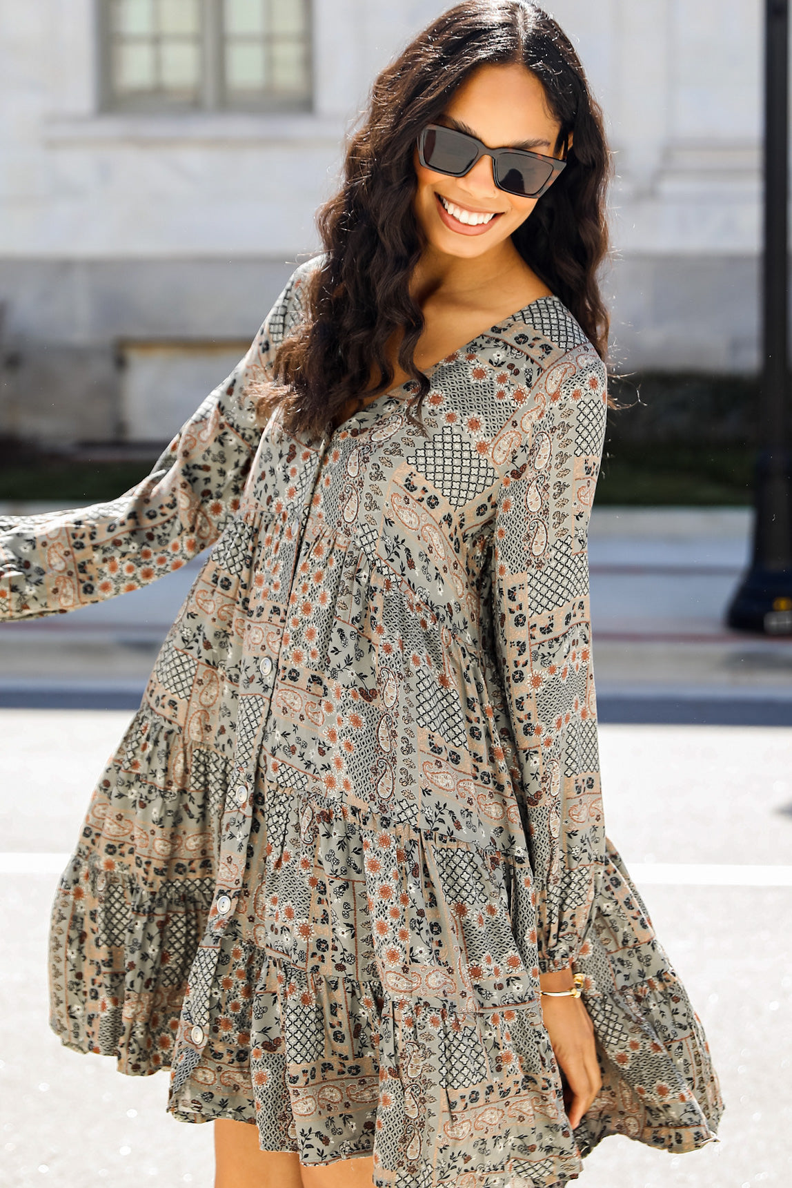 FINAL SALE - Top Notch Paisley Mini Dress