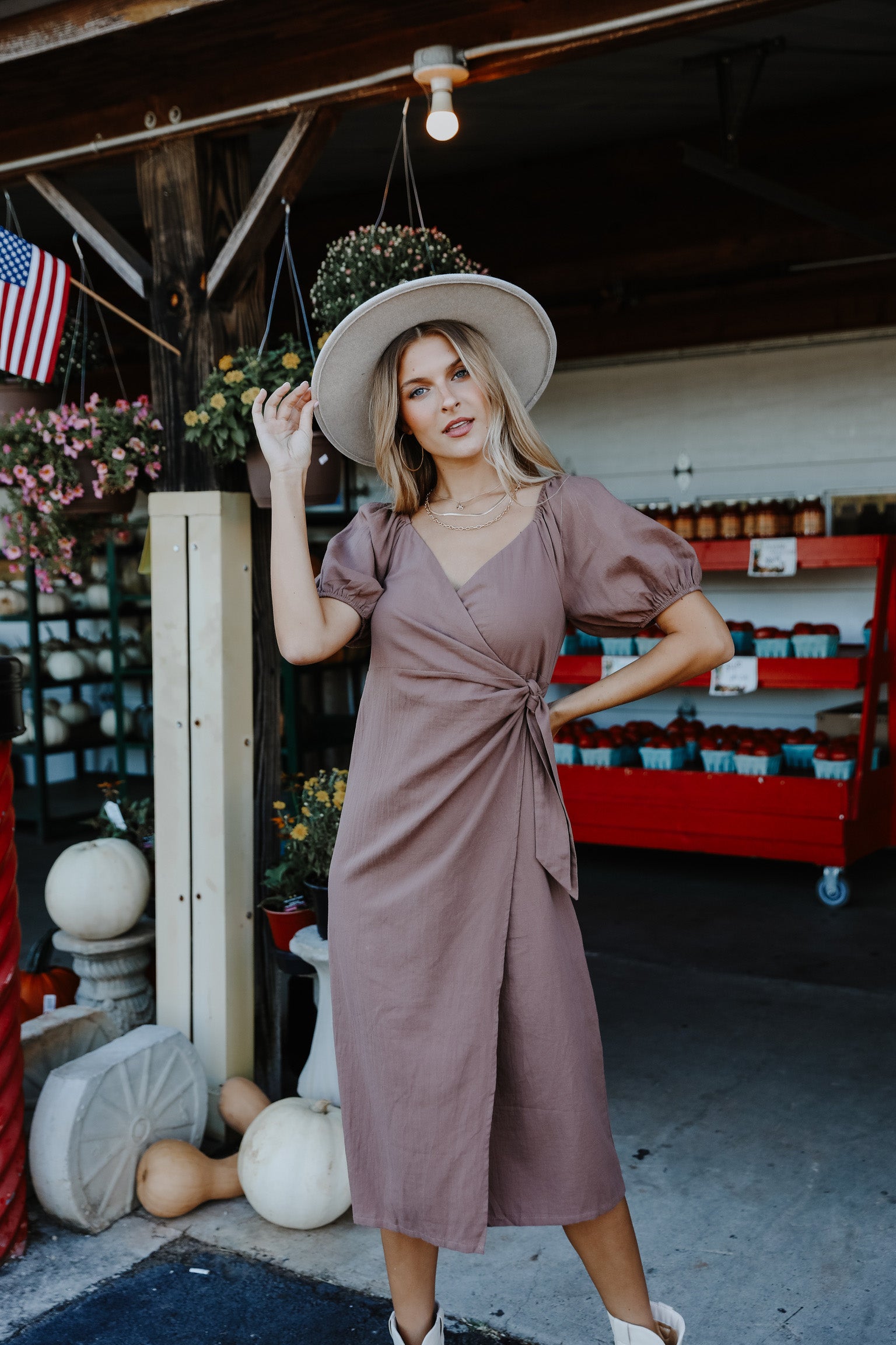 FINAL SALE - My Whole Heart Wrap Midi Dress