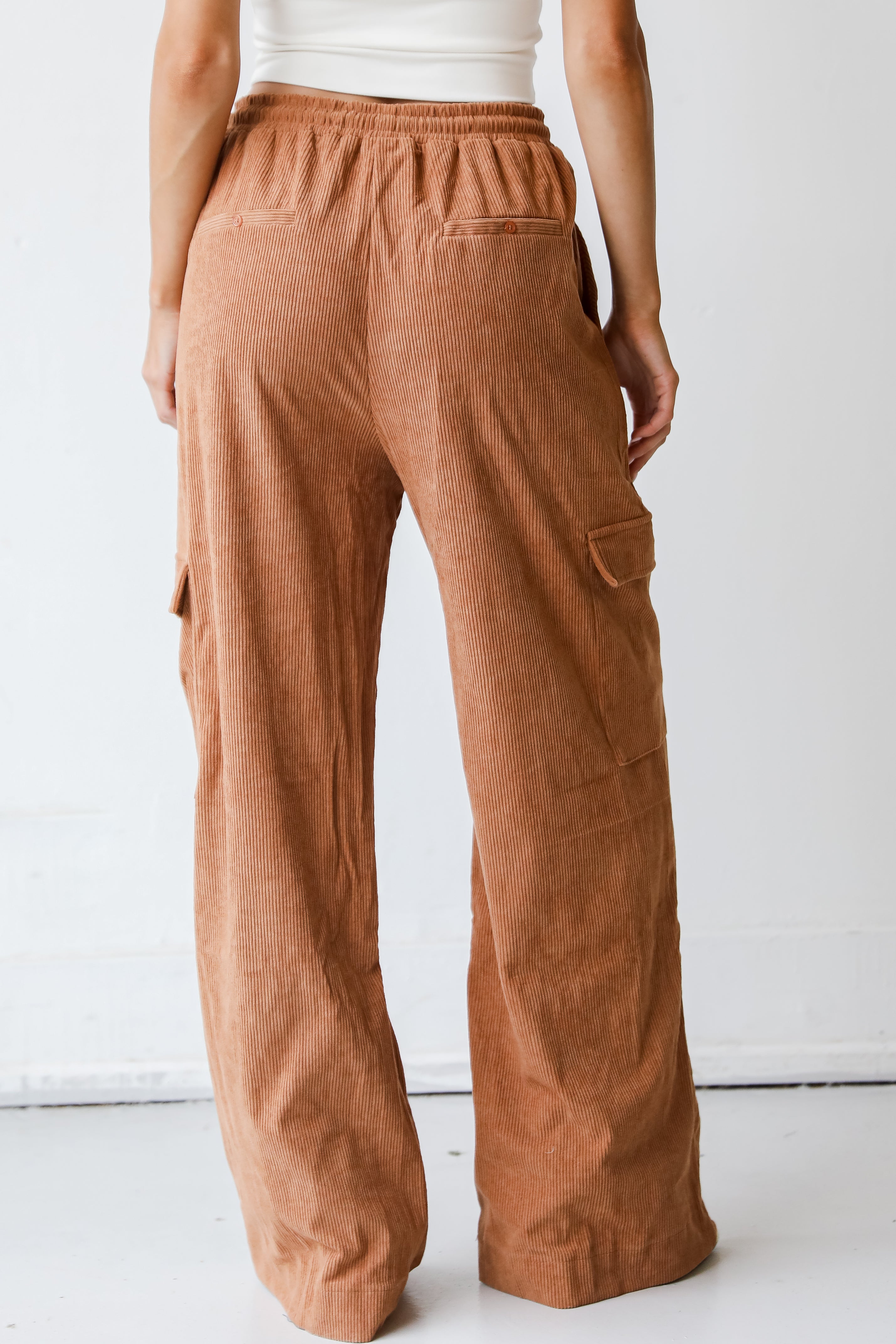 Corduroy Cargo Pants back view