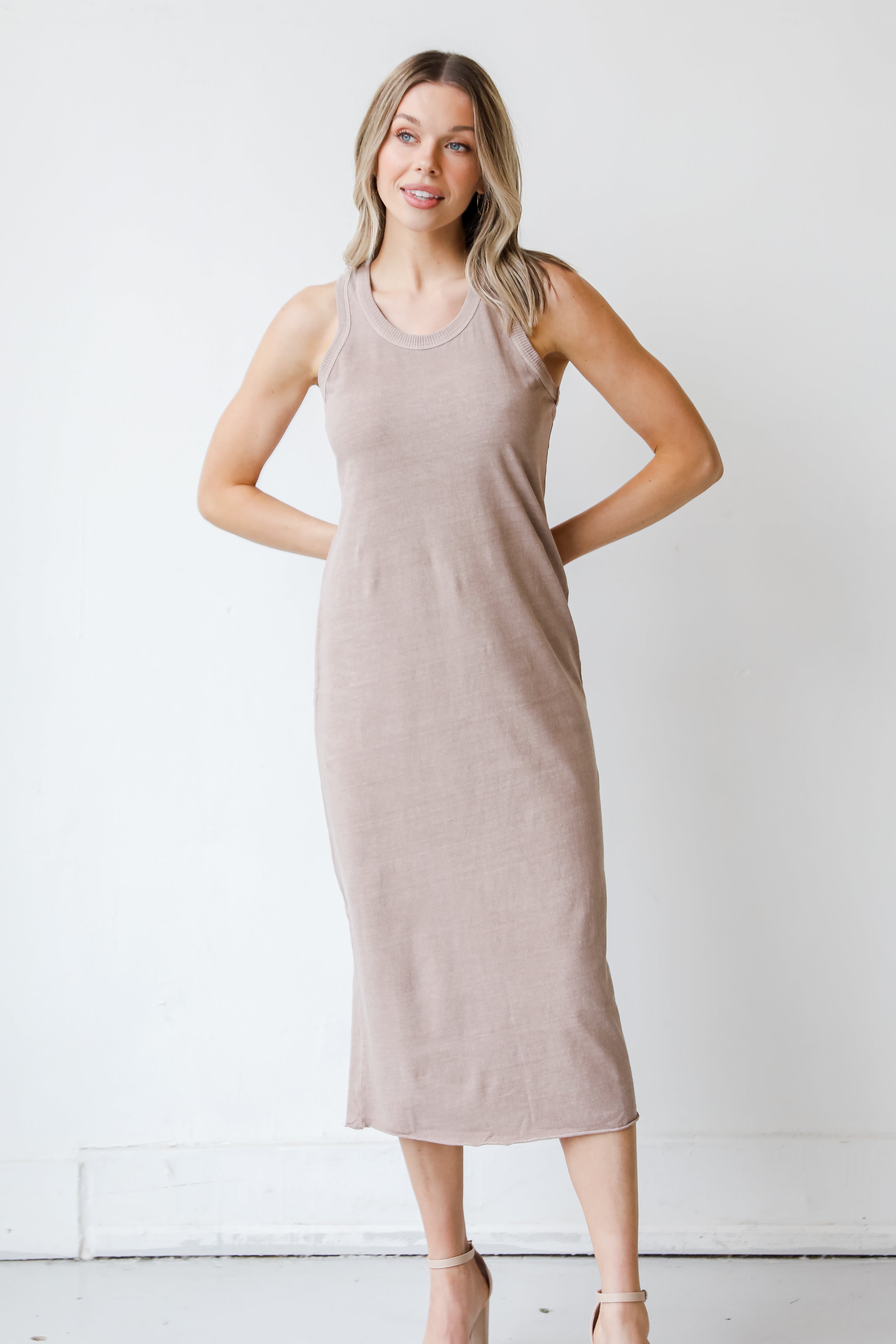 tan Midi Dress
