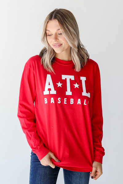 ATL Baseball Star Long Sleeve Tee front view