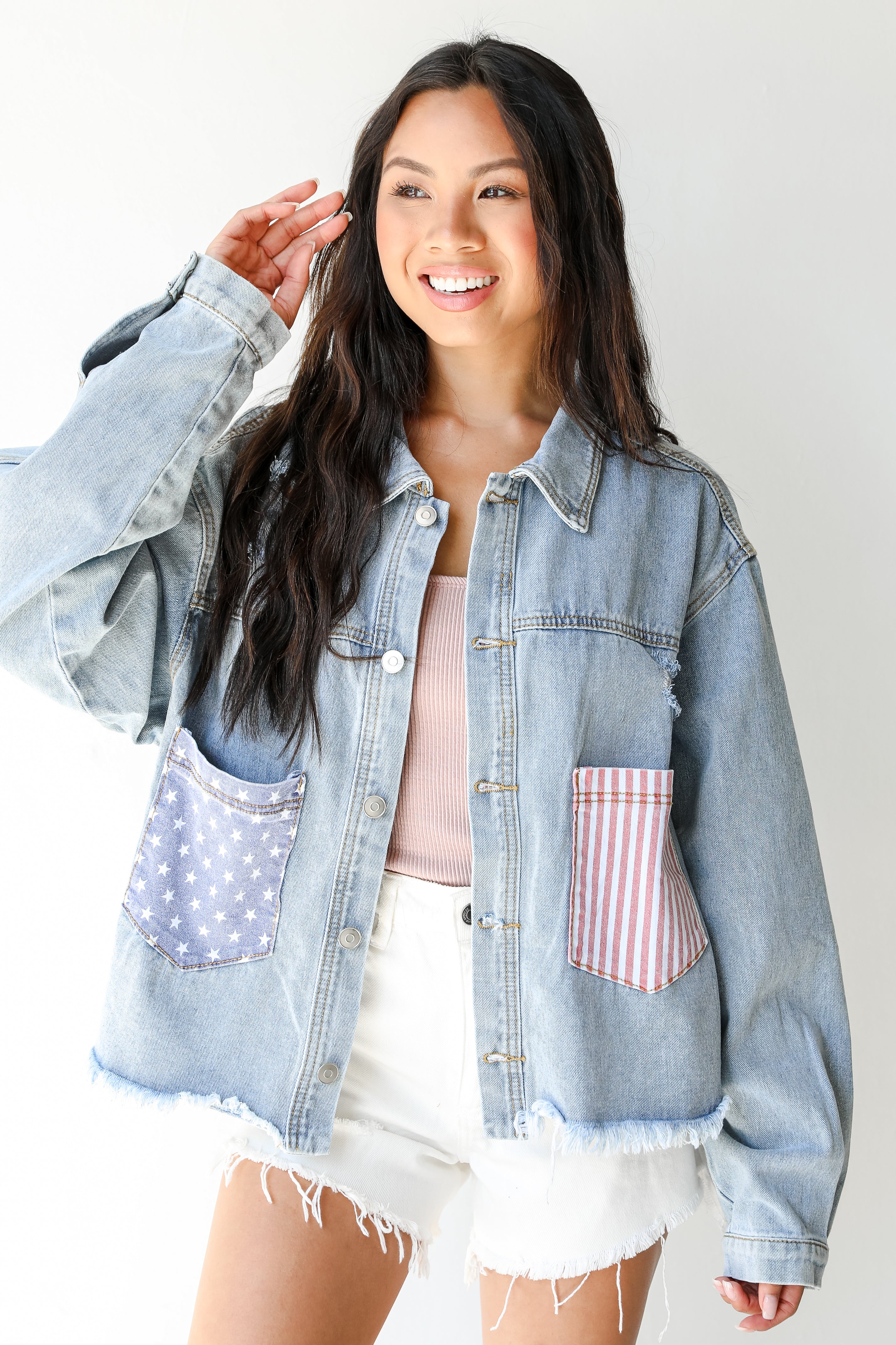 American Flag Vintage Denim Jacket