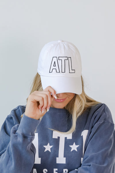 ATL Vintage Embroidered Hat in white