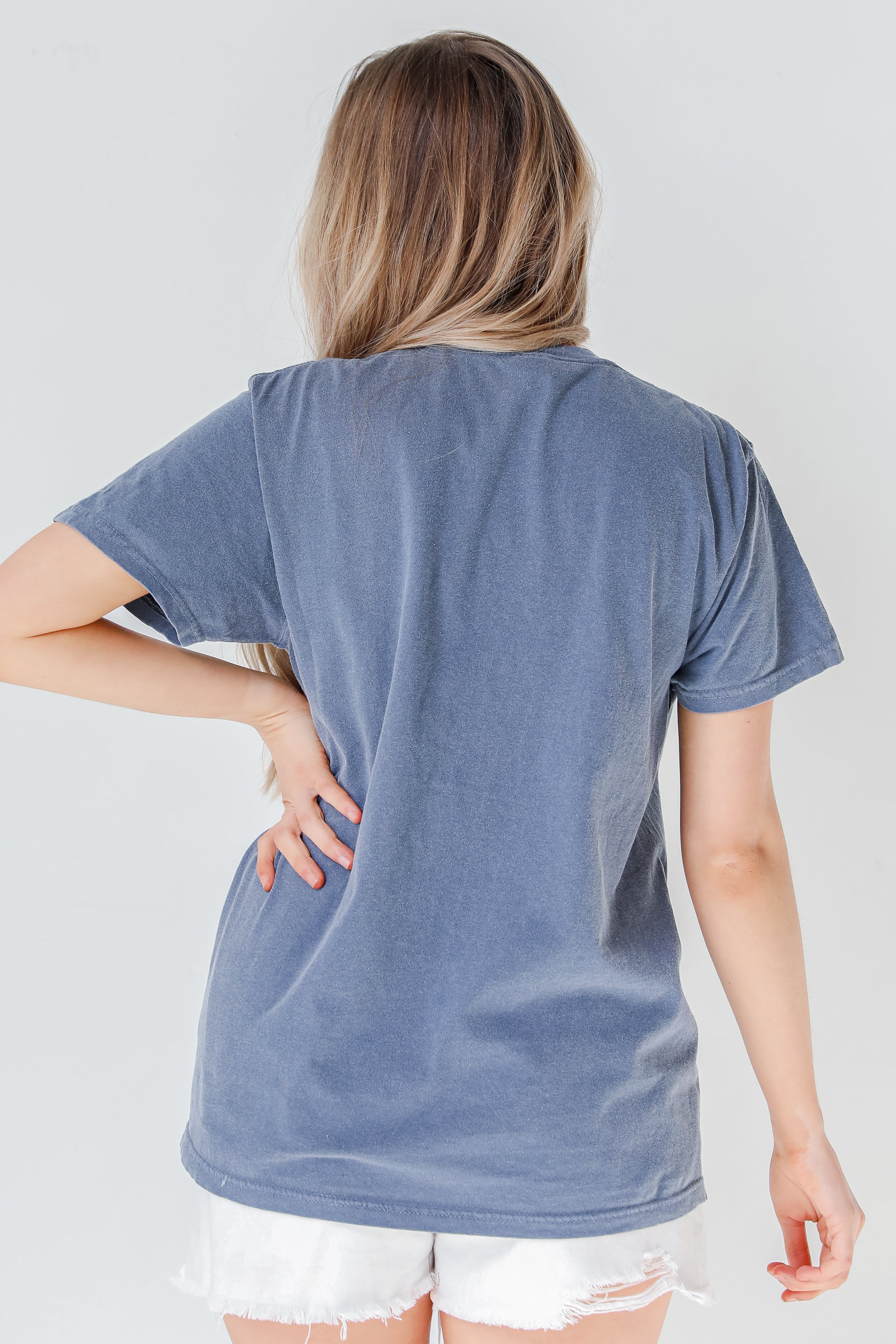 Navy Atlanta Baseball Oversized Tee back view