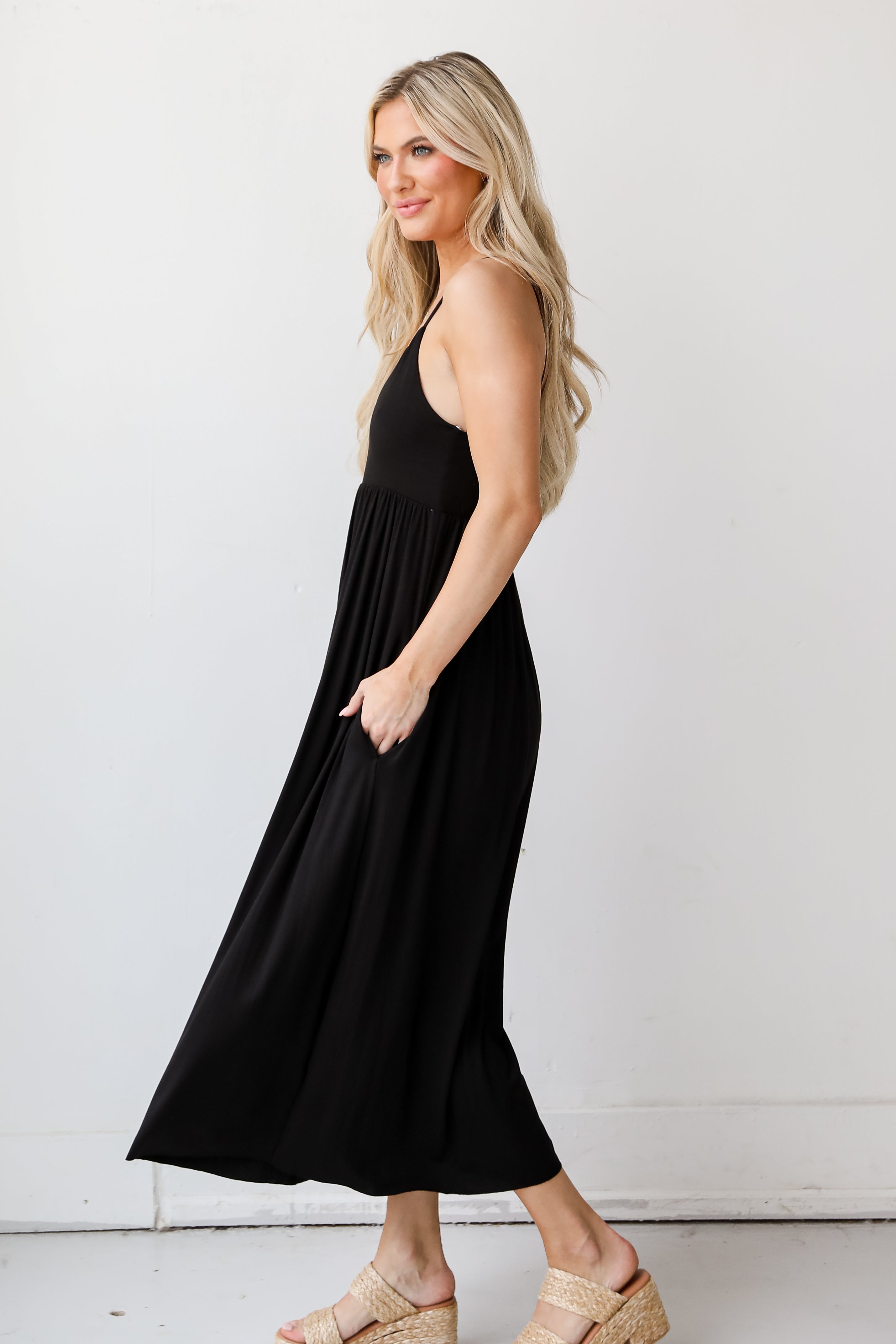 black Maxi Dress side view