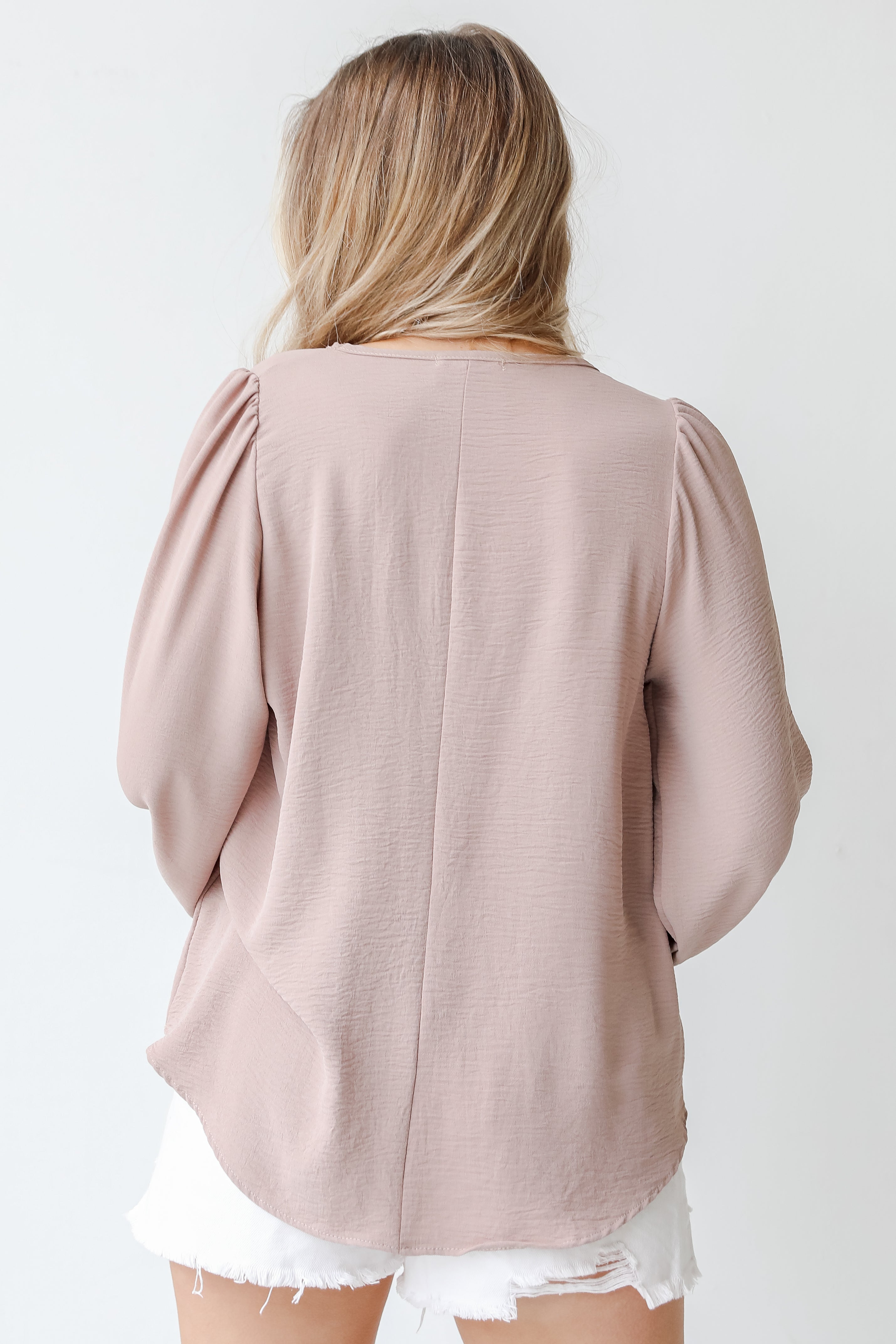 Blouse in camel back view