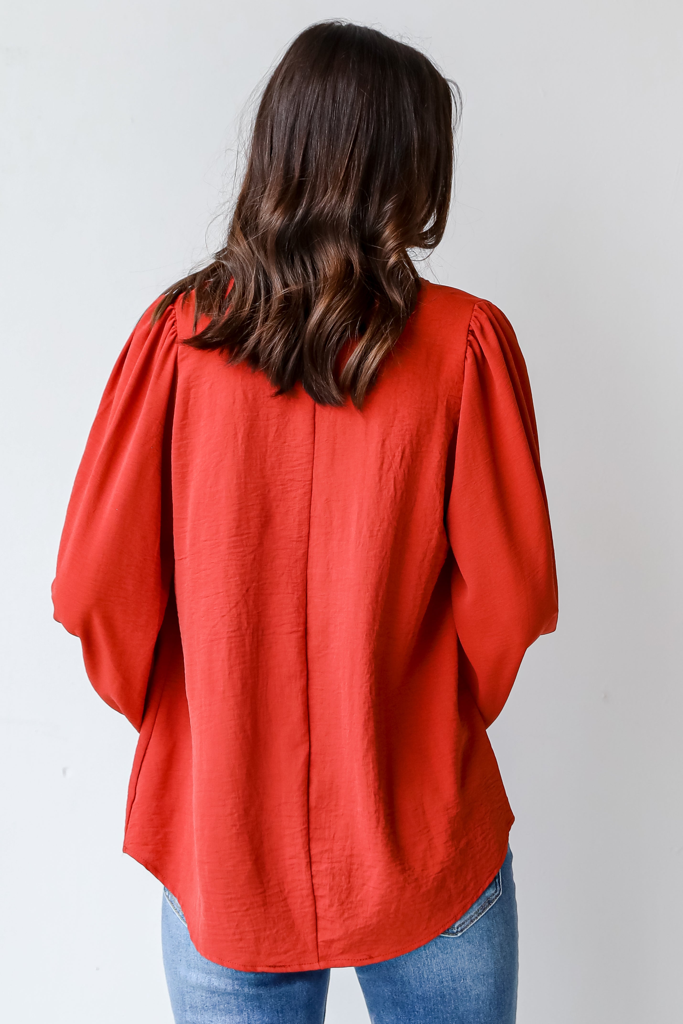 Blouse in brick back view