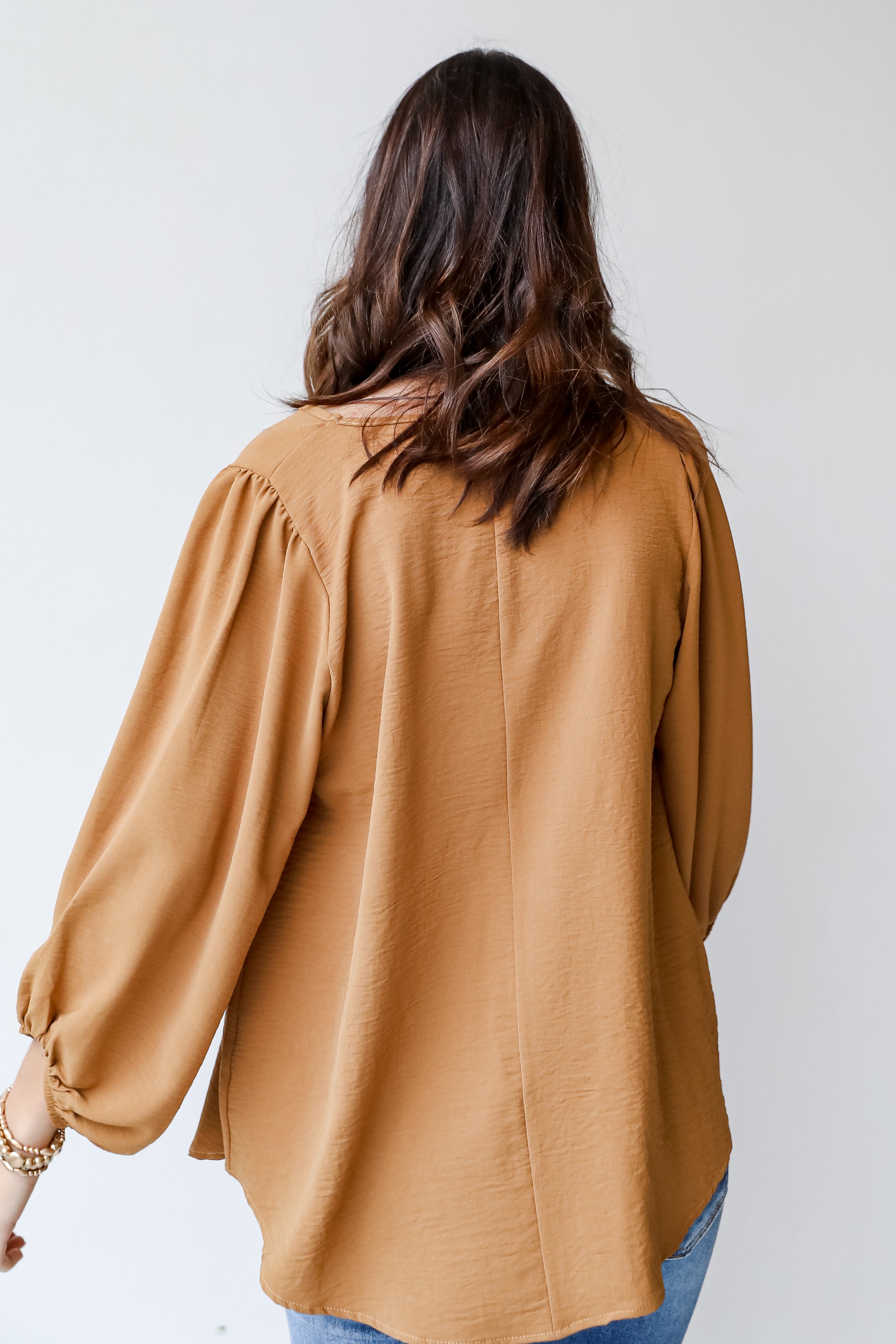 Blouse in camel back view