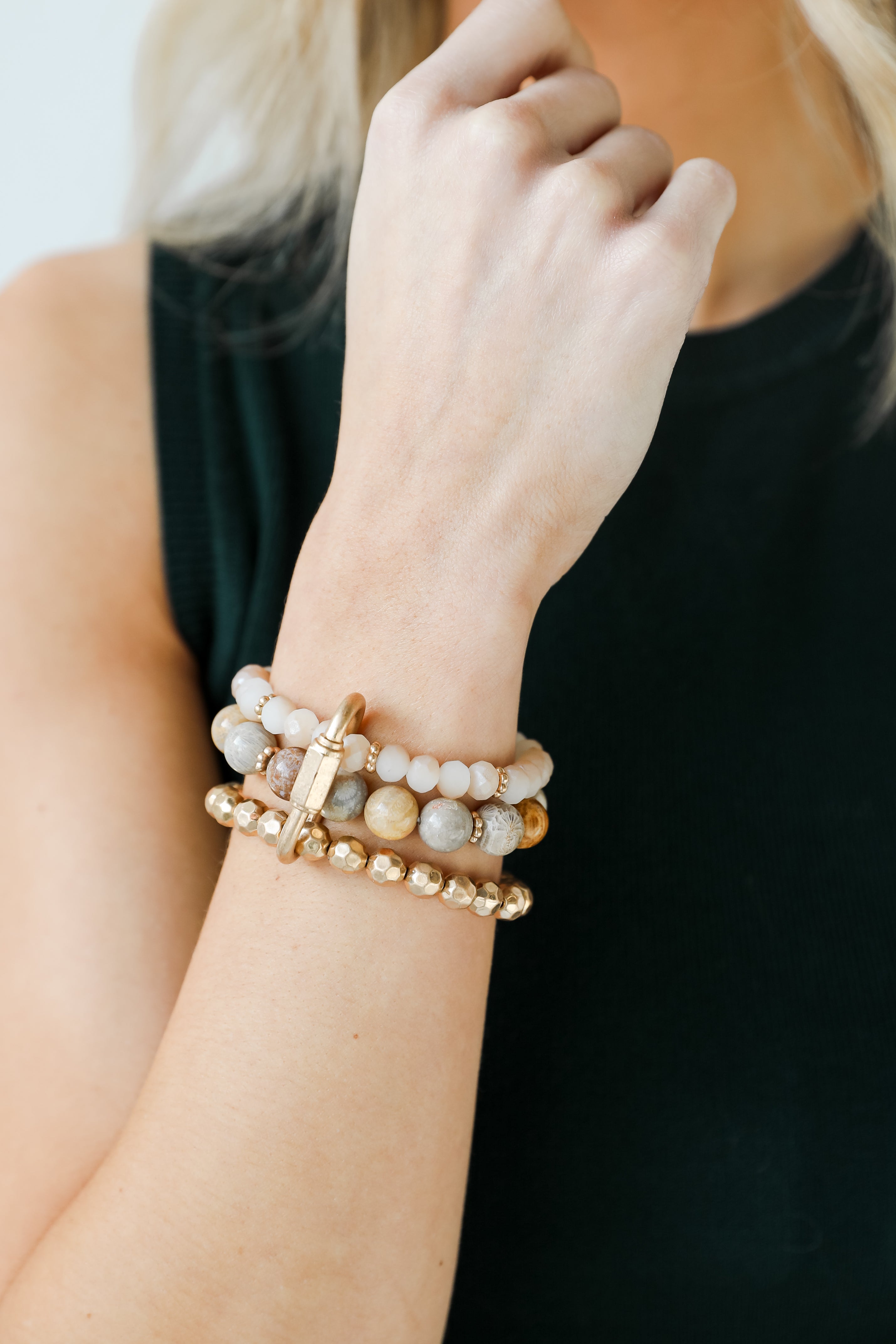 Beaded Bracelet Set in natural