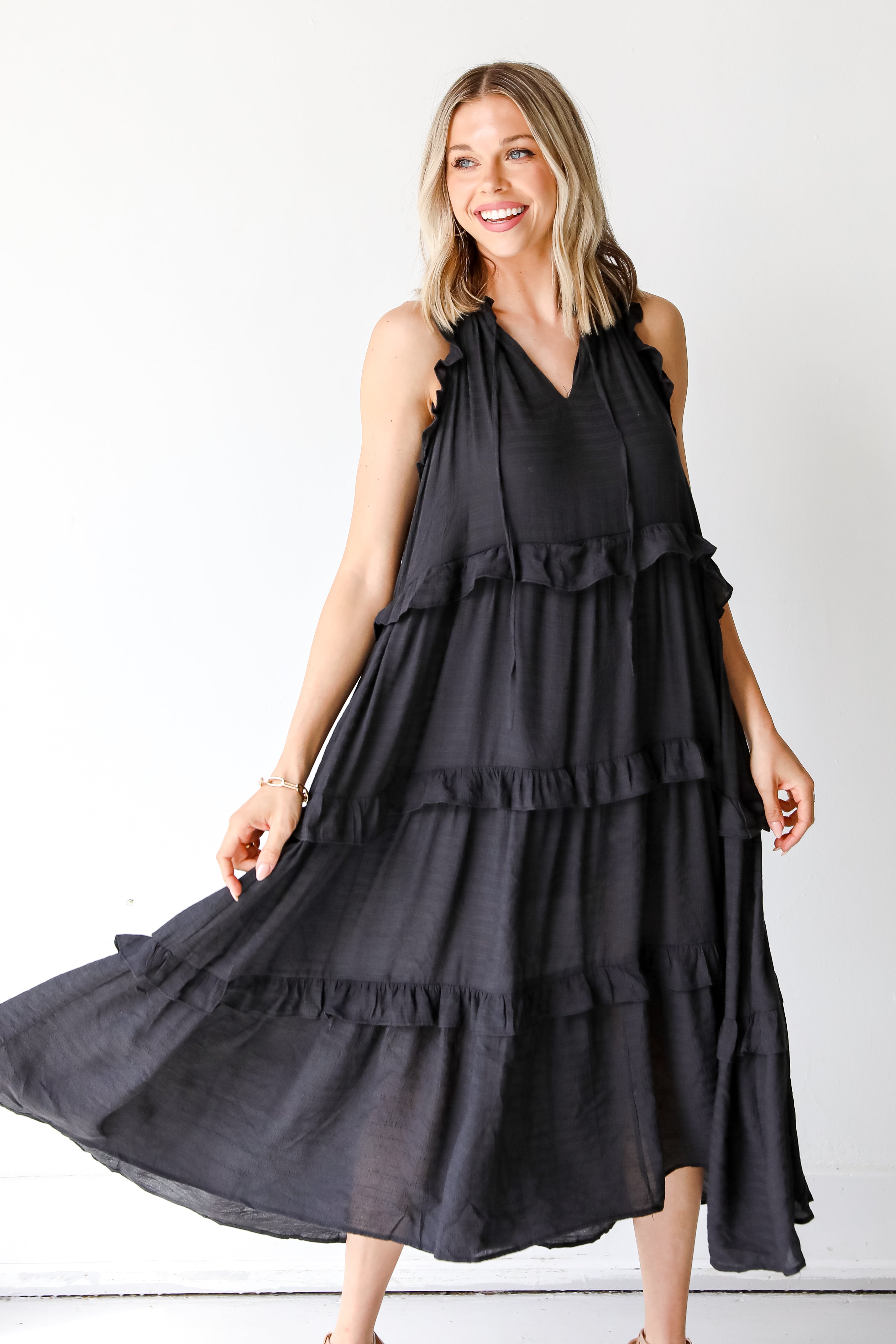 Tiered Midi Dress