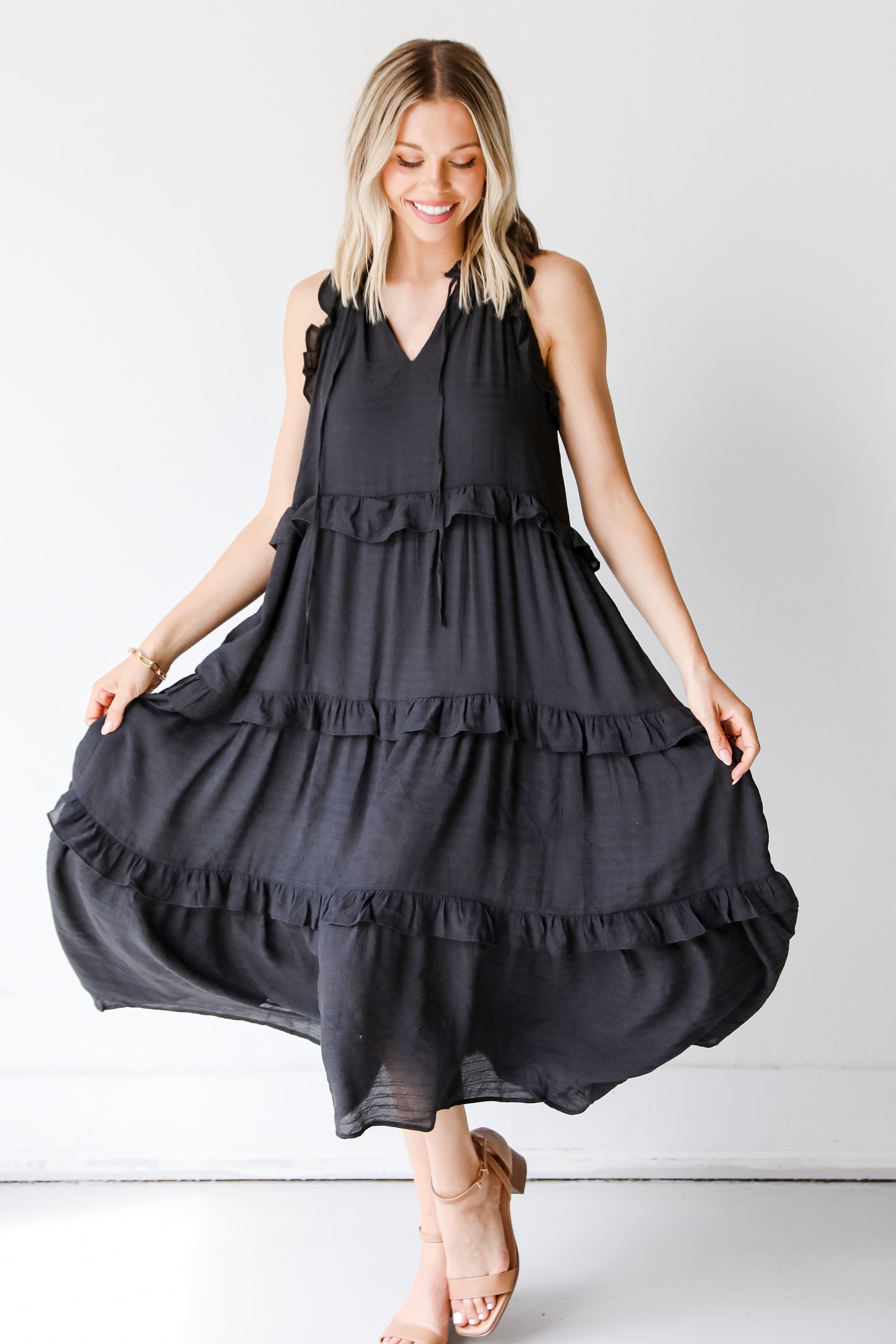 Tiered Midi Dress front view