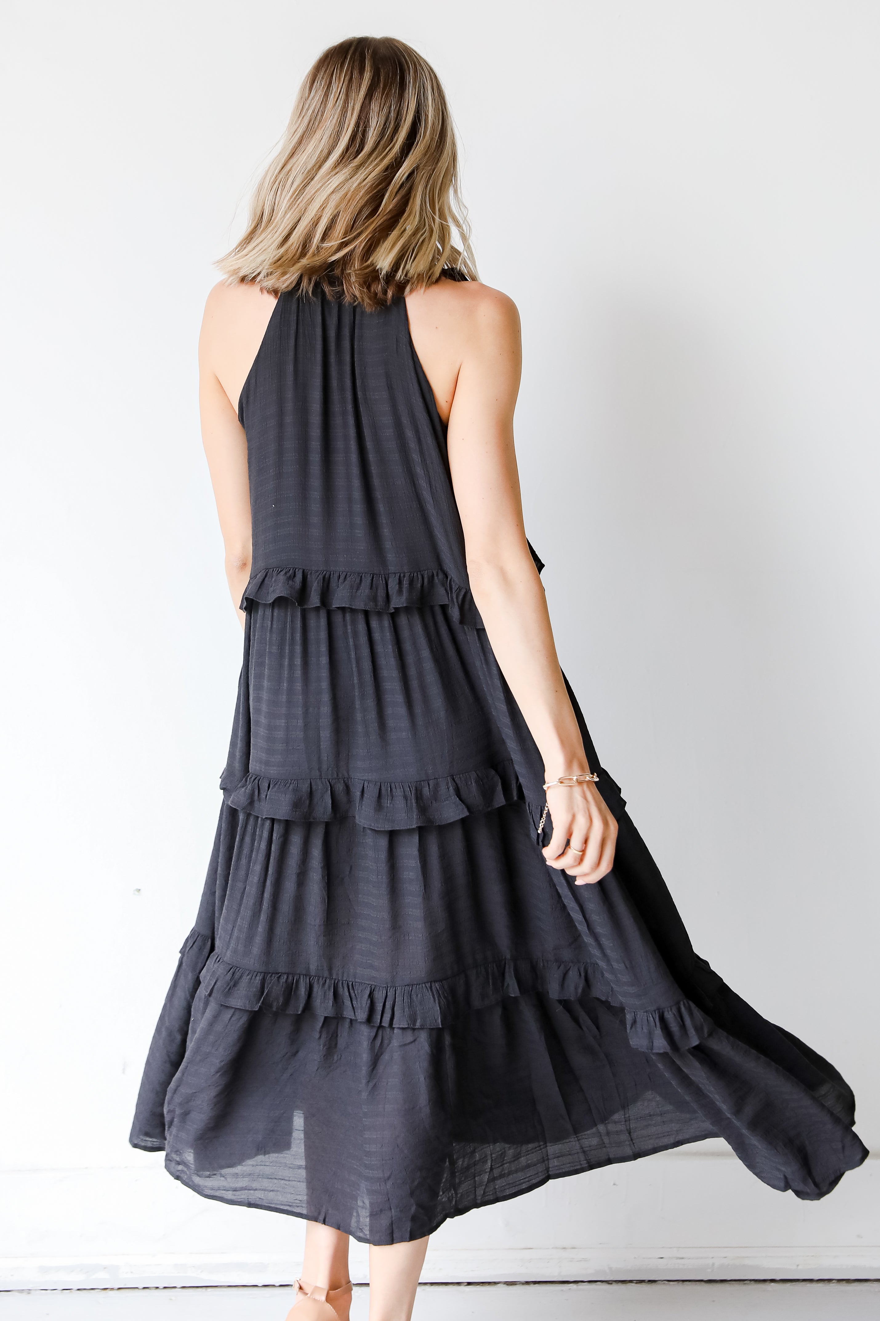 Tiered Midi Dress back view