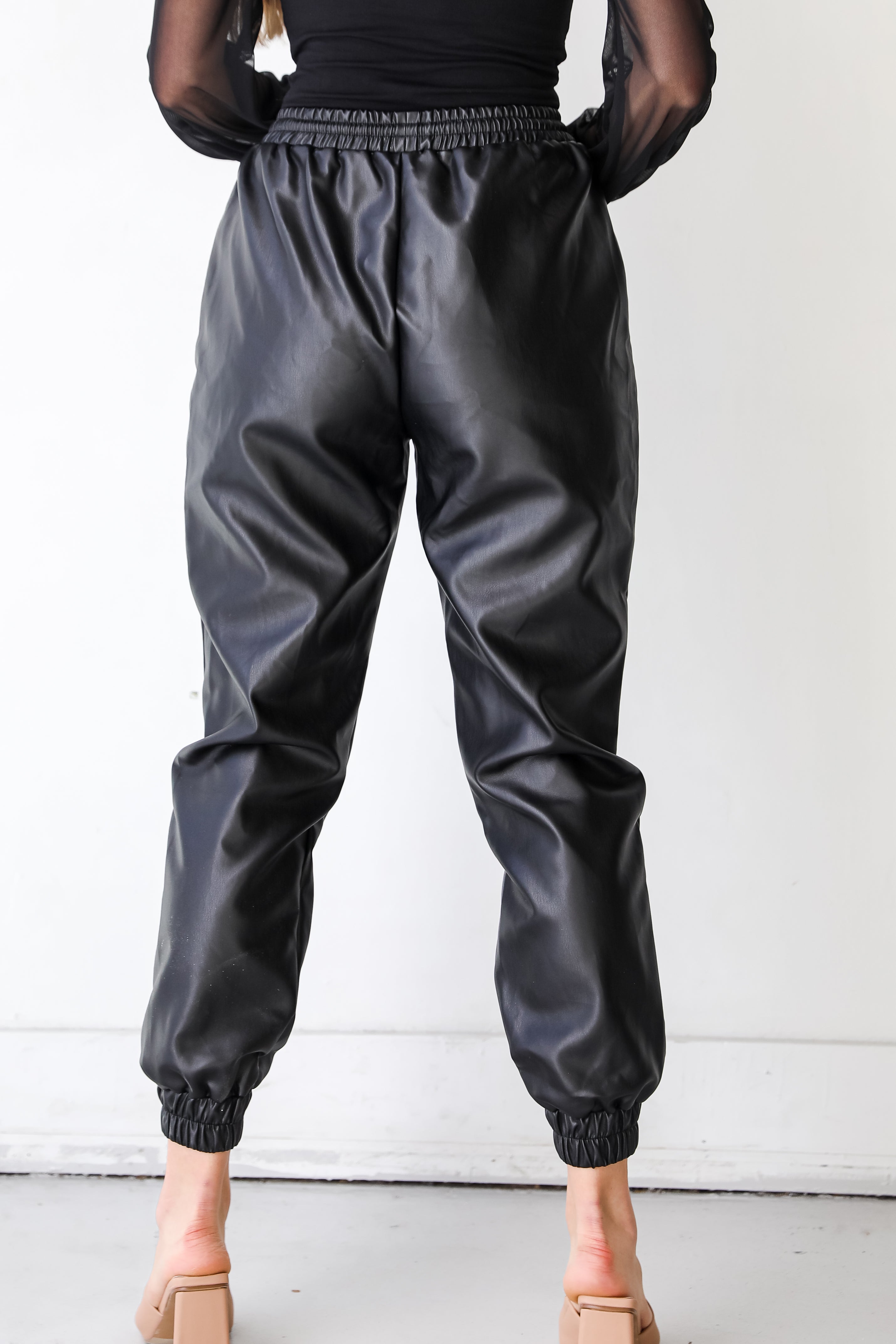 Leather Joggers back view