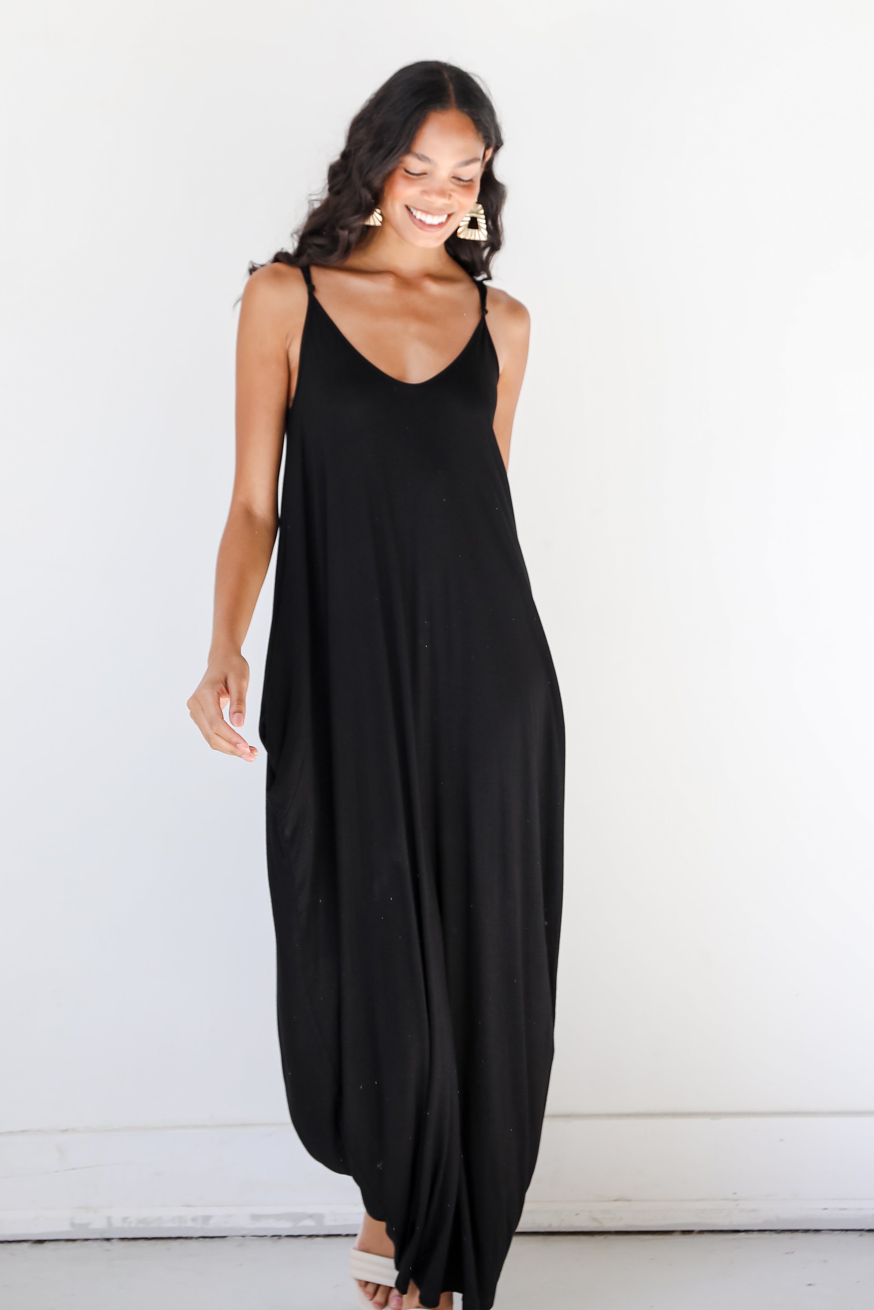 black Maxi Dress front view