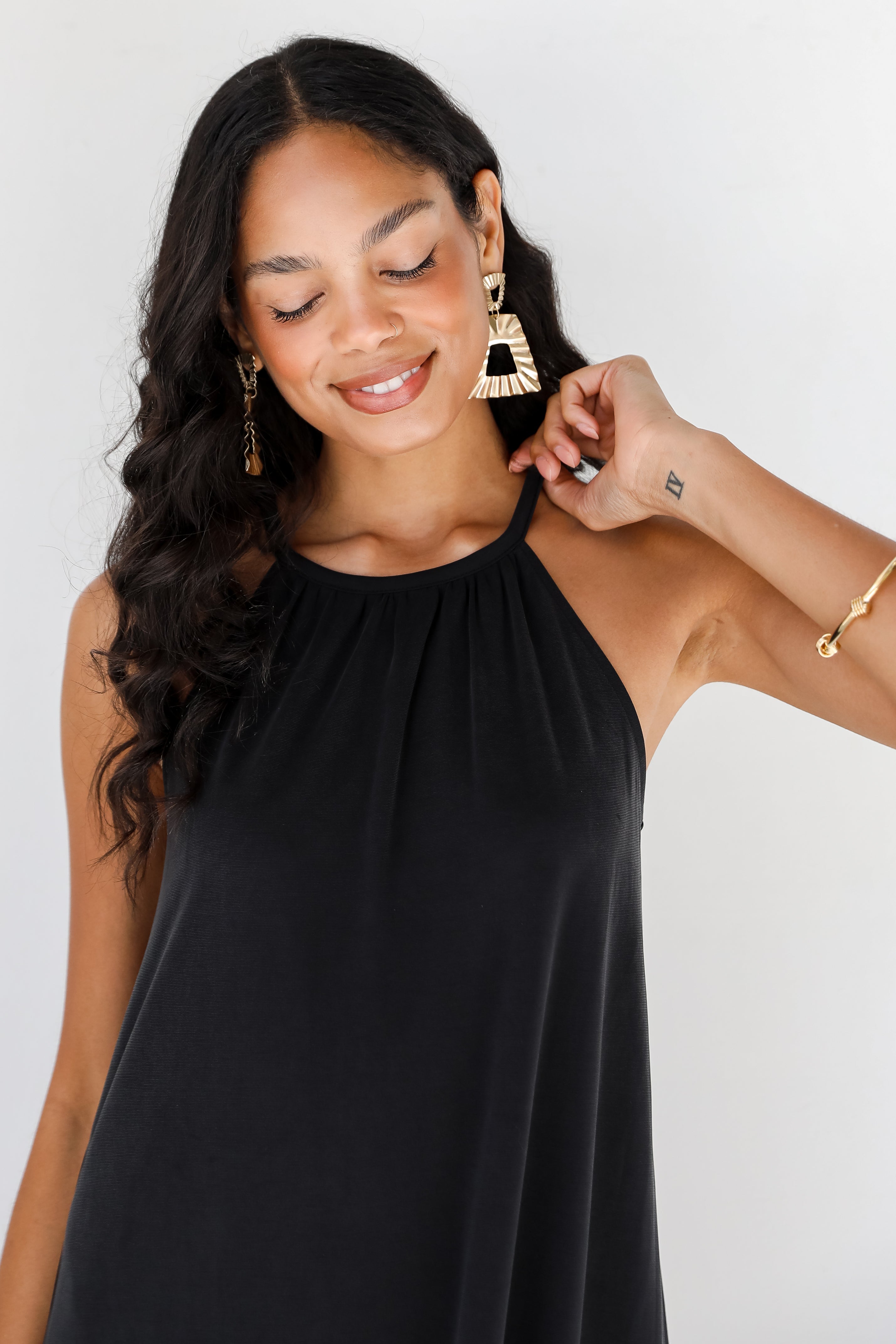 black Midi Dress close up