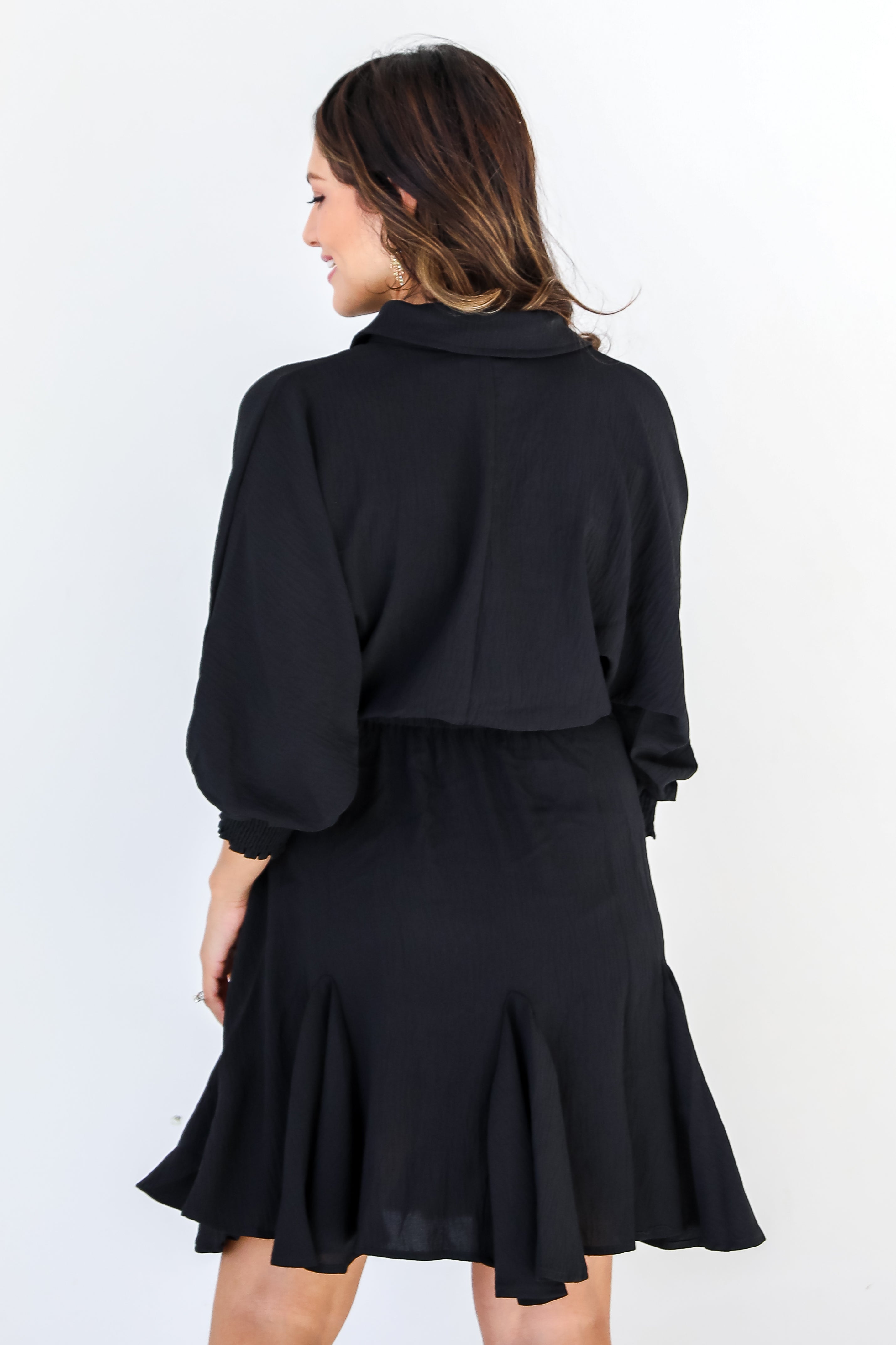 black Mini Dress back view