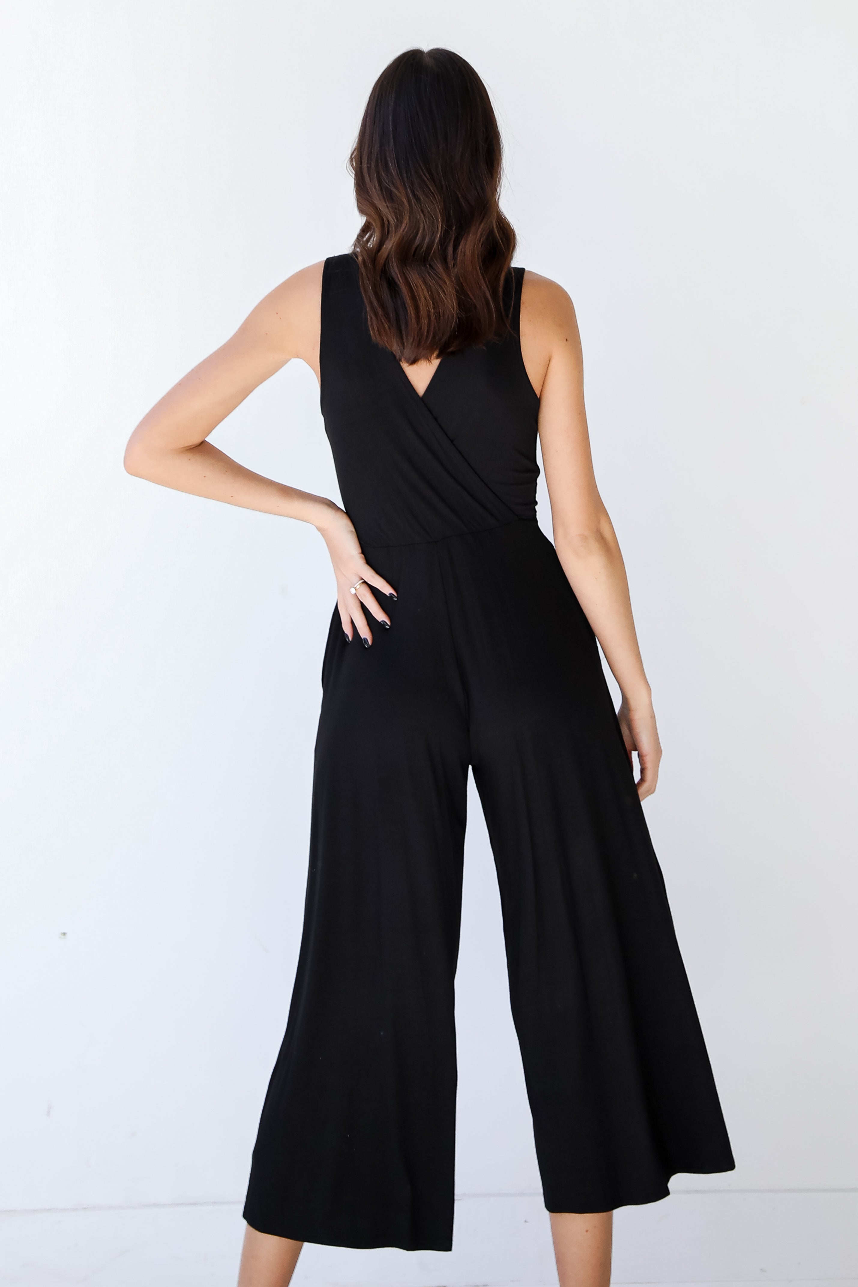 Surplice Jumpsuit back view
