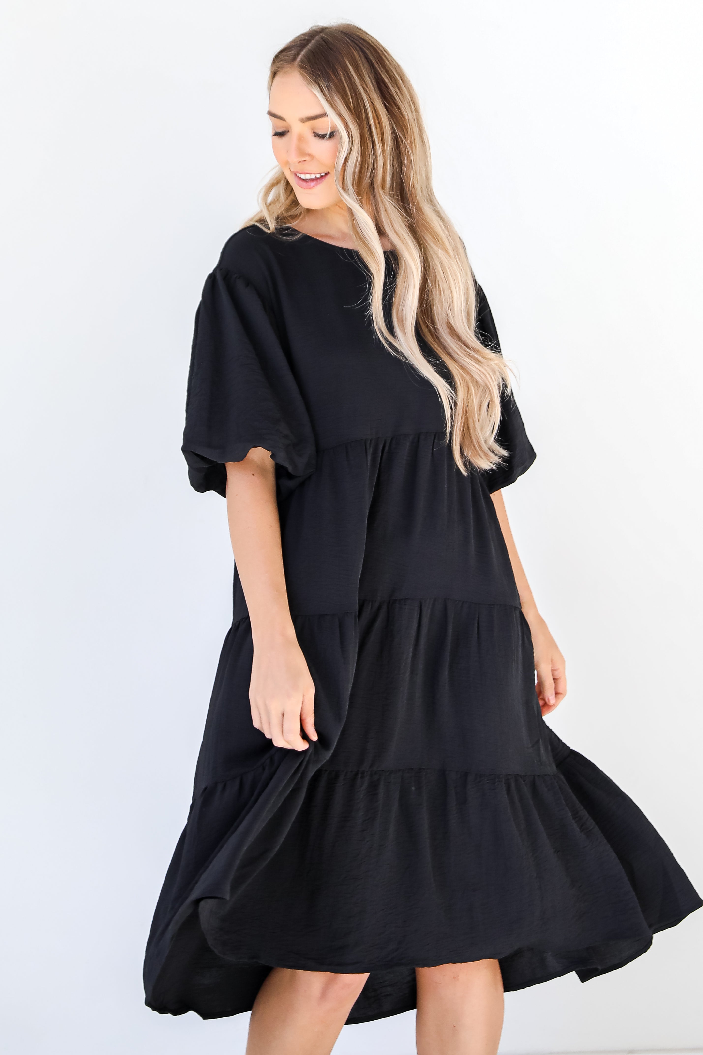 Tiered Midi Dress on model