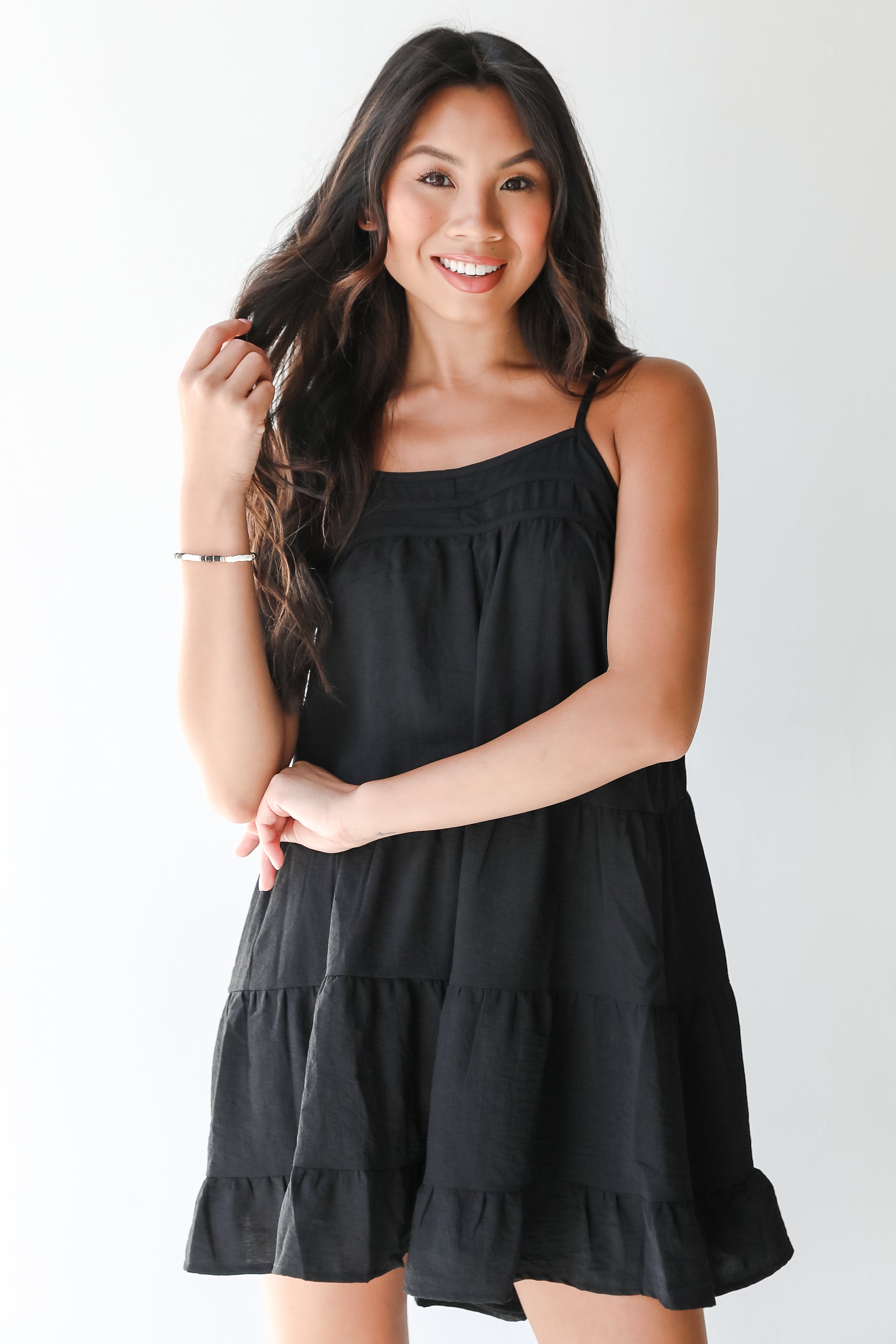 Black Tiered Romper