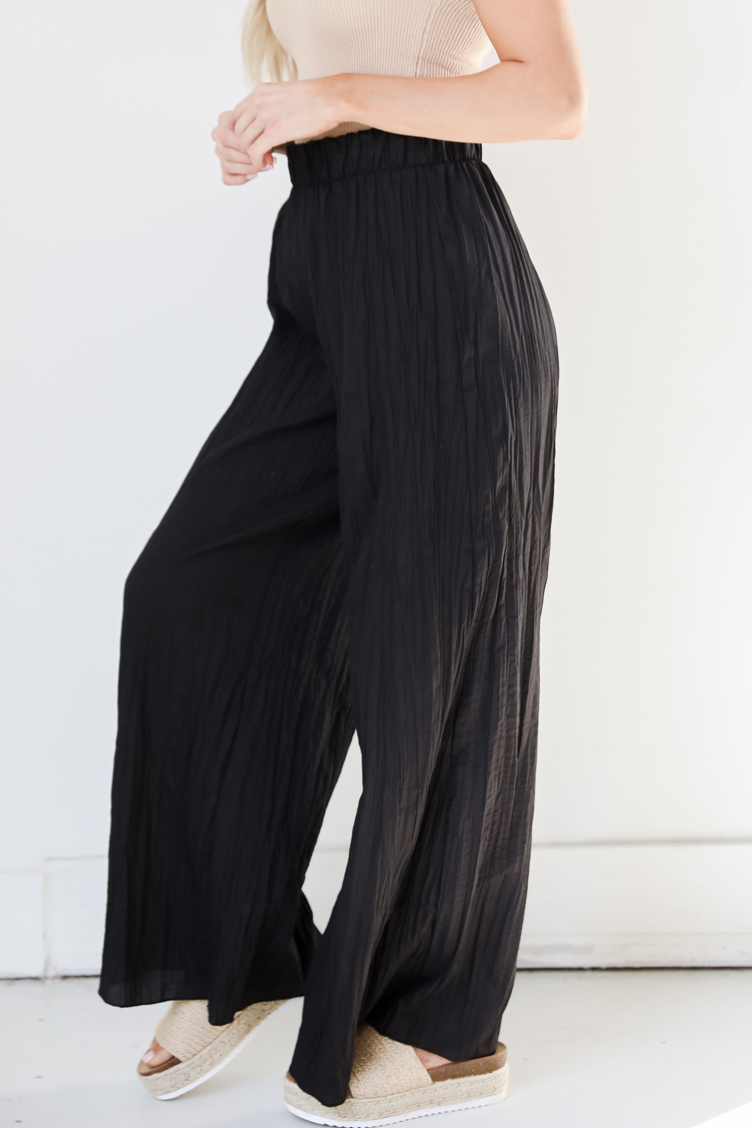black Wide Leg Pants side view