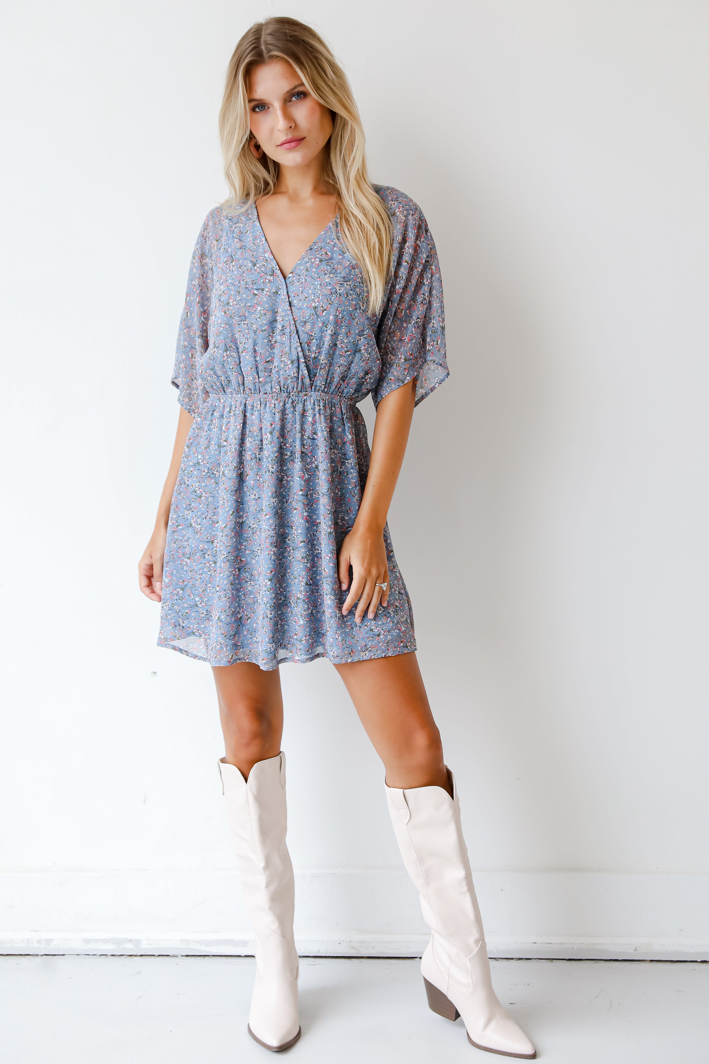 Floral Mini Dress on model