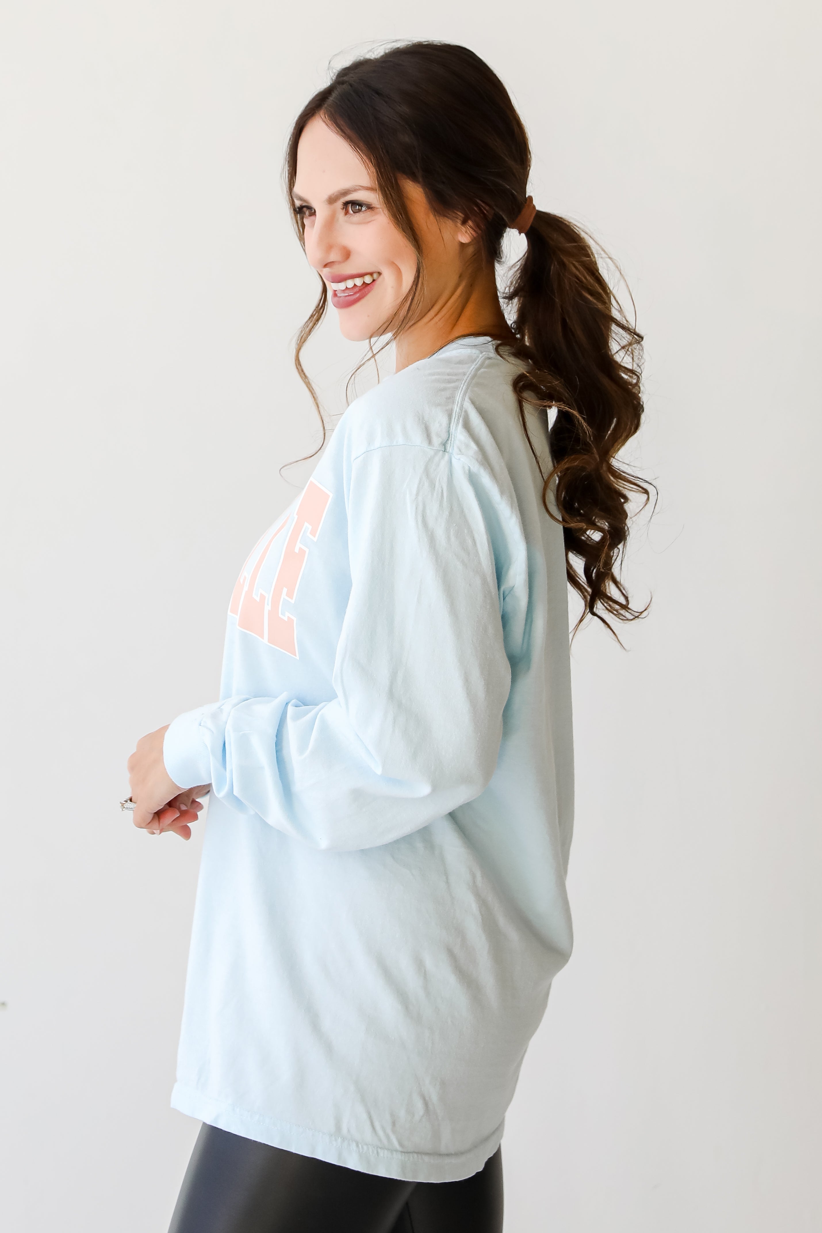 Light Blue Nashville Long Sleeve Tee side view