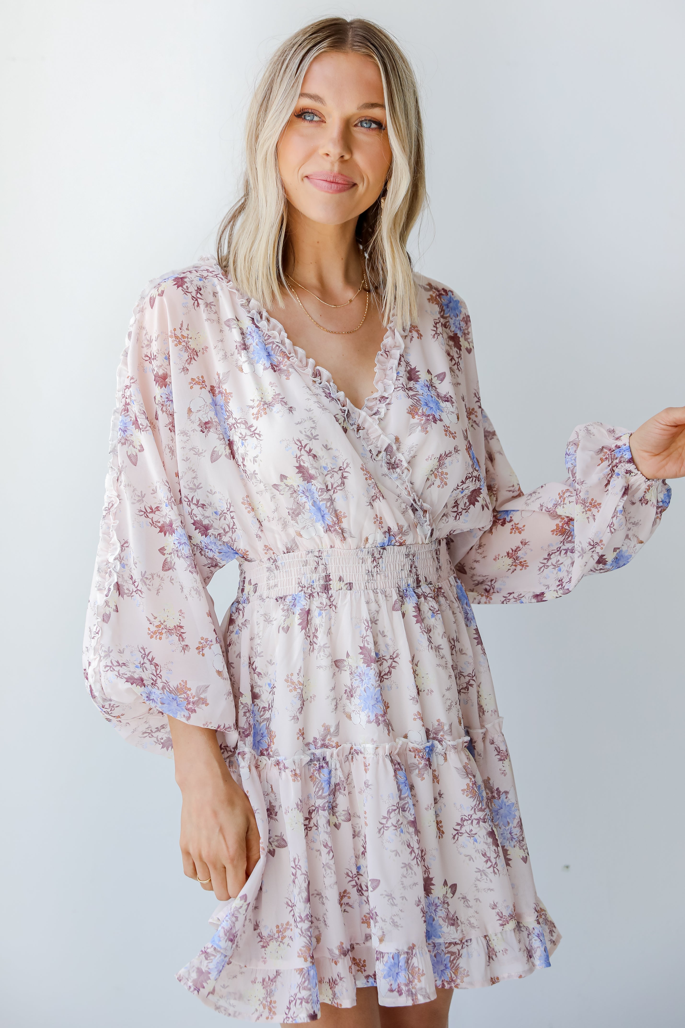 Floral Mini Dress on model