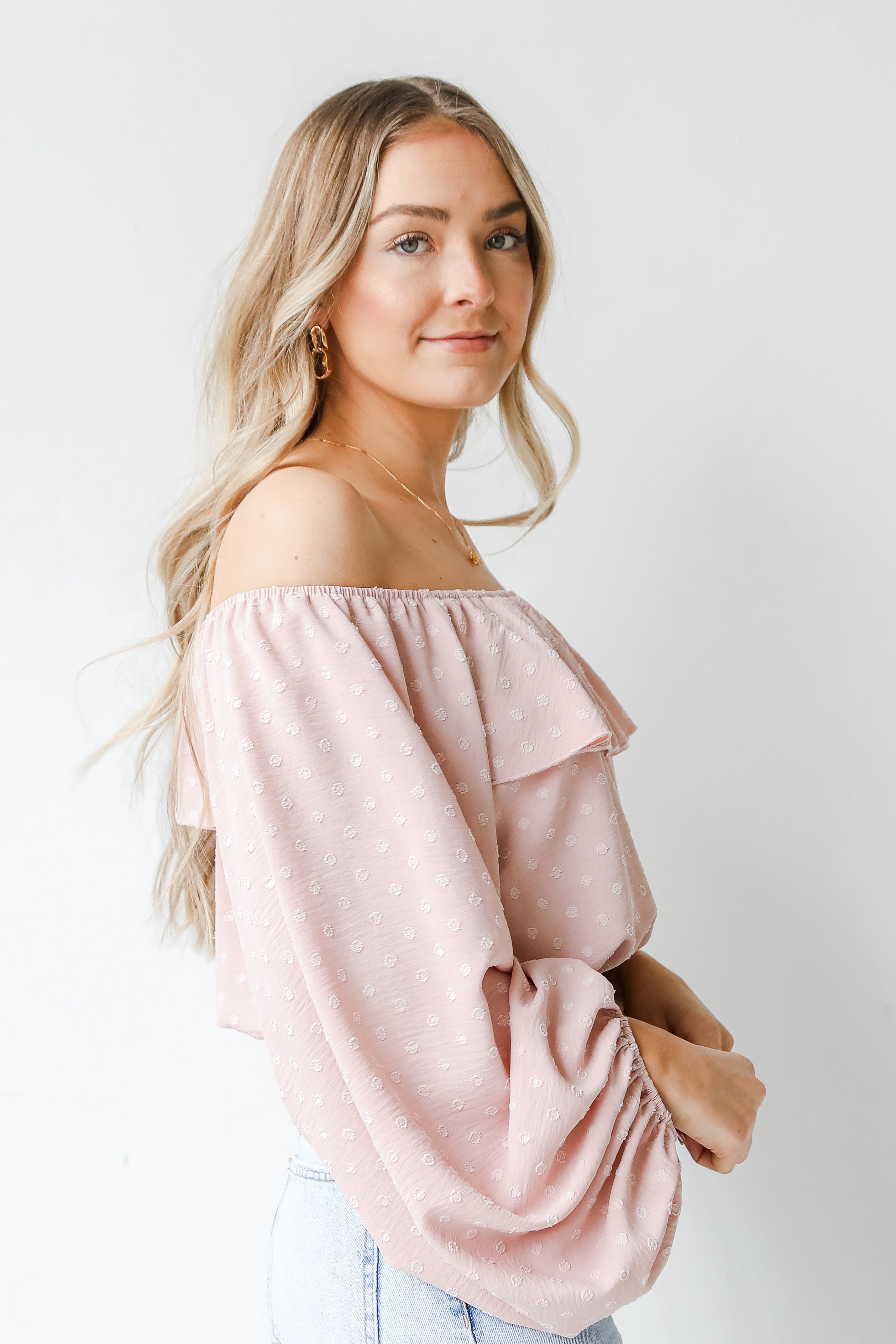 Swiss Dot Blouse side view