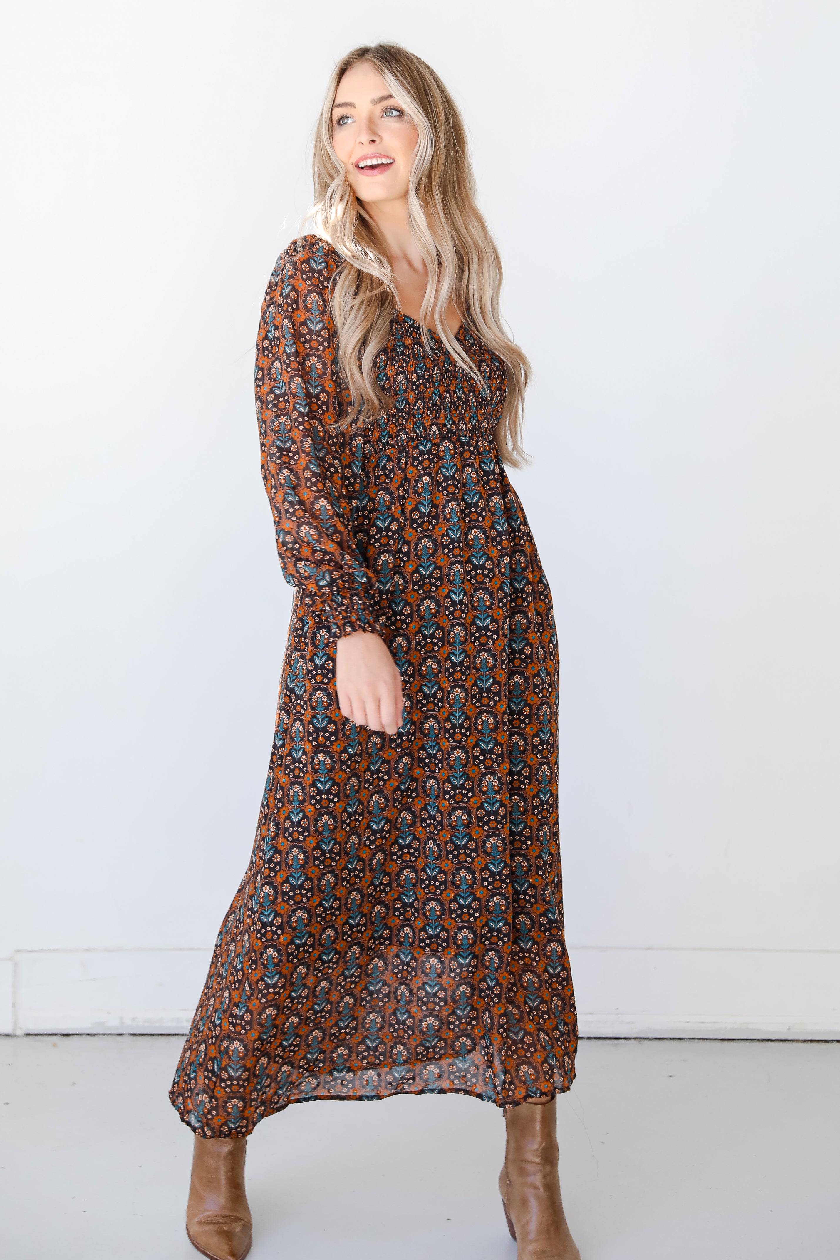 Floral Maxi Dress on model