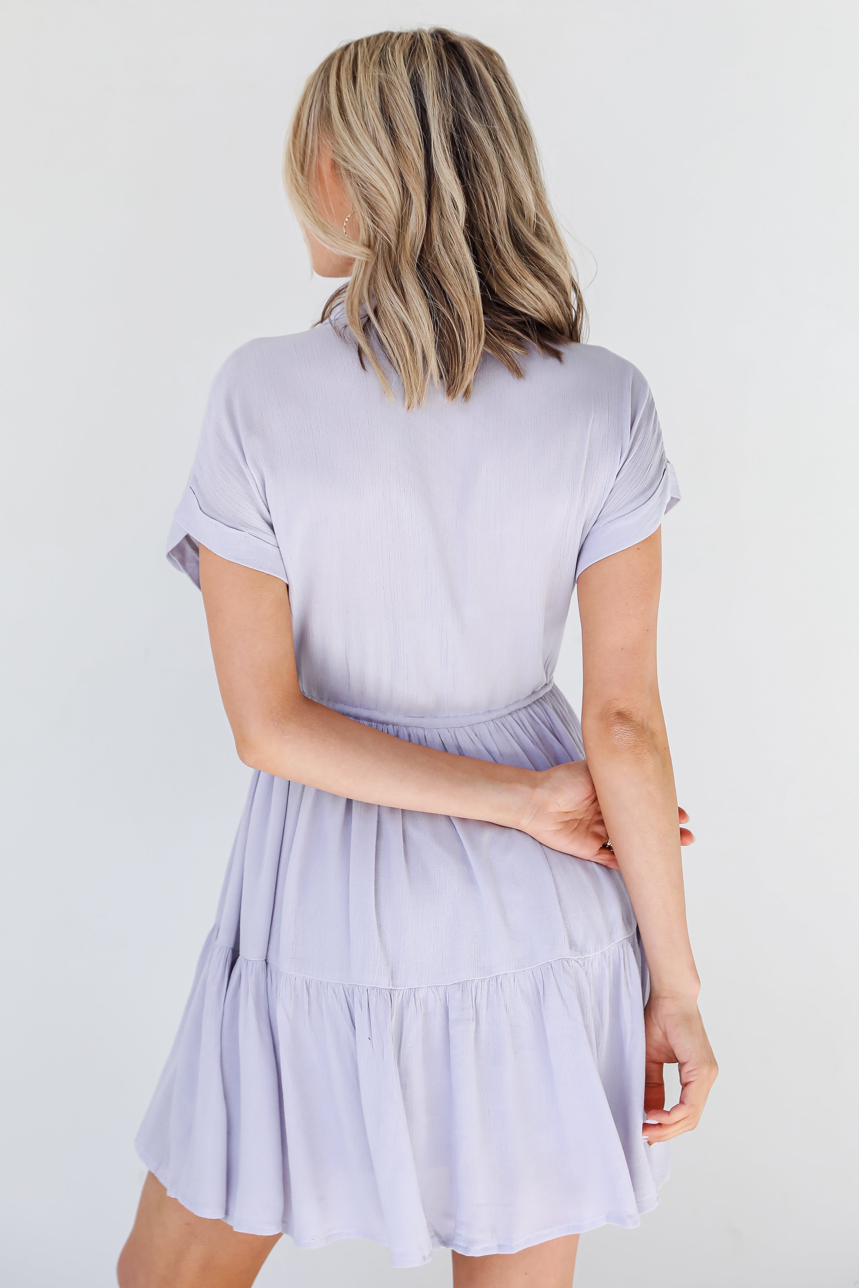 light blue Mini Dress back view