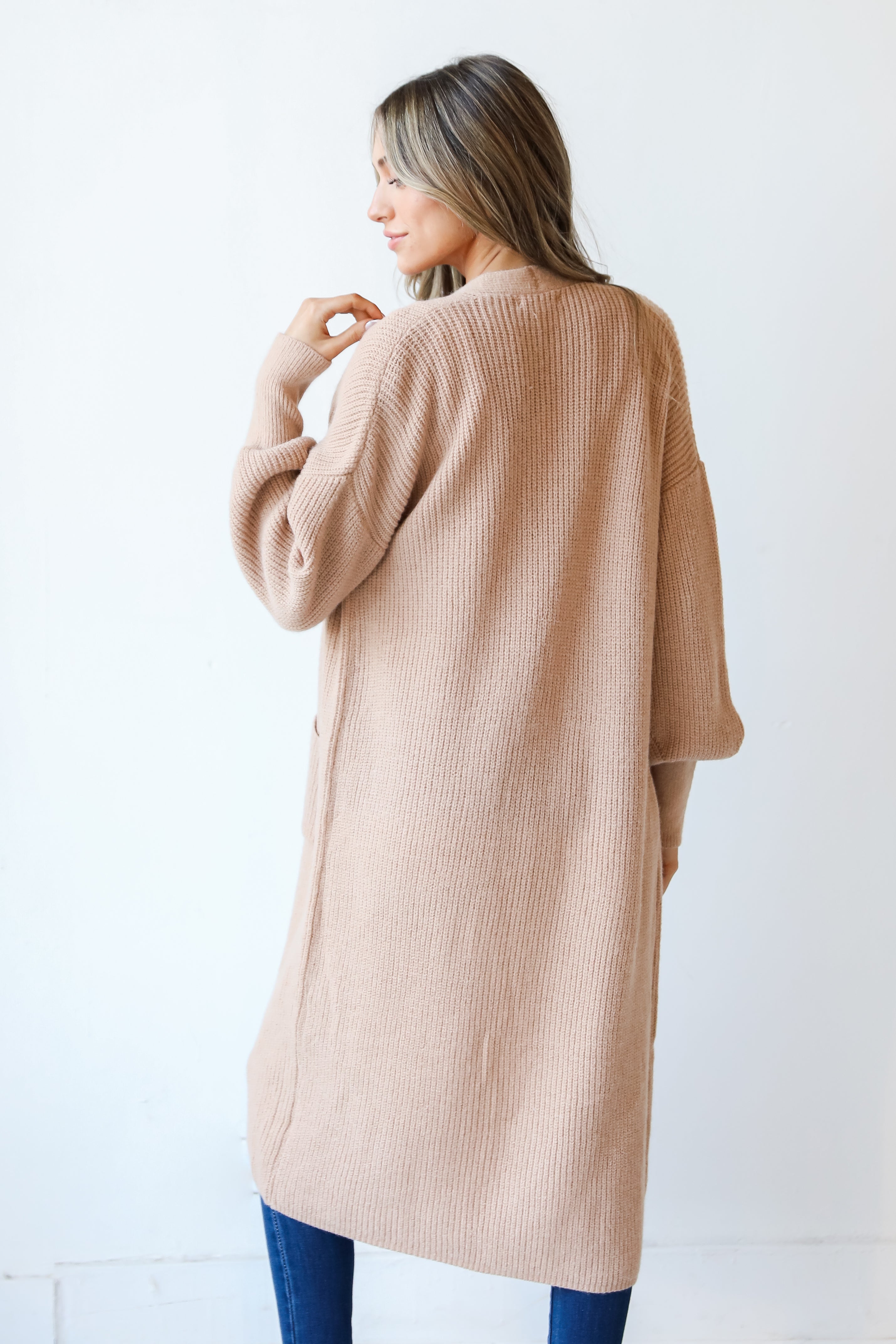 longline Sweater Cardigan back view
