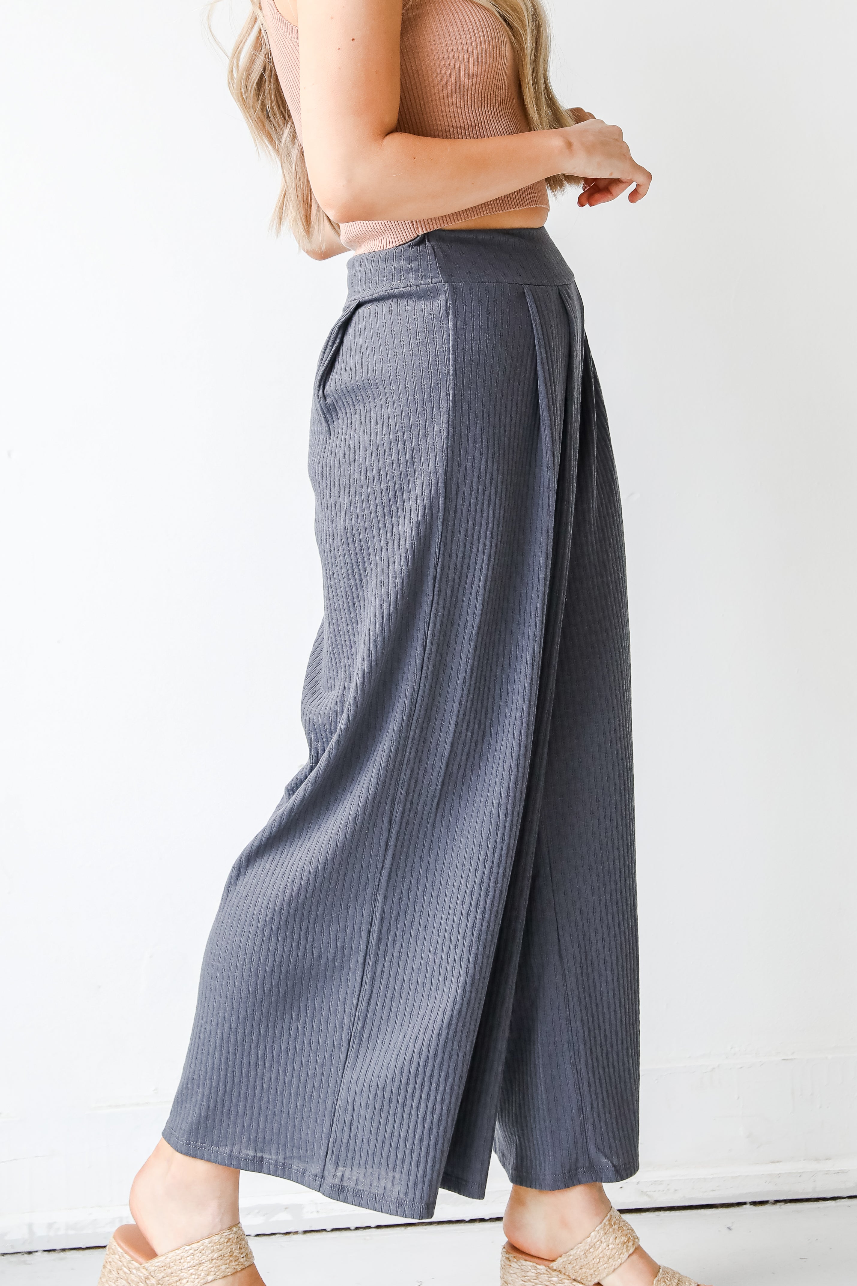 Knit Wide Leg Pants side view