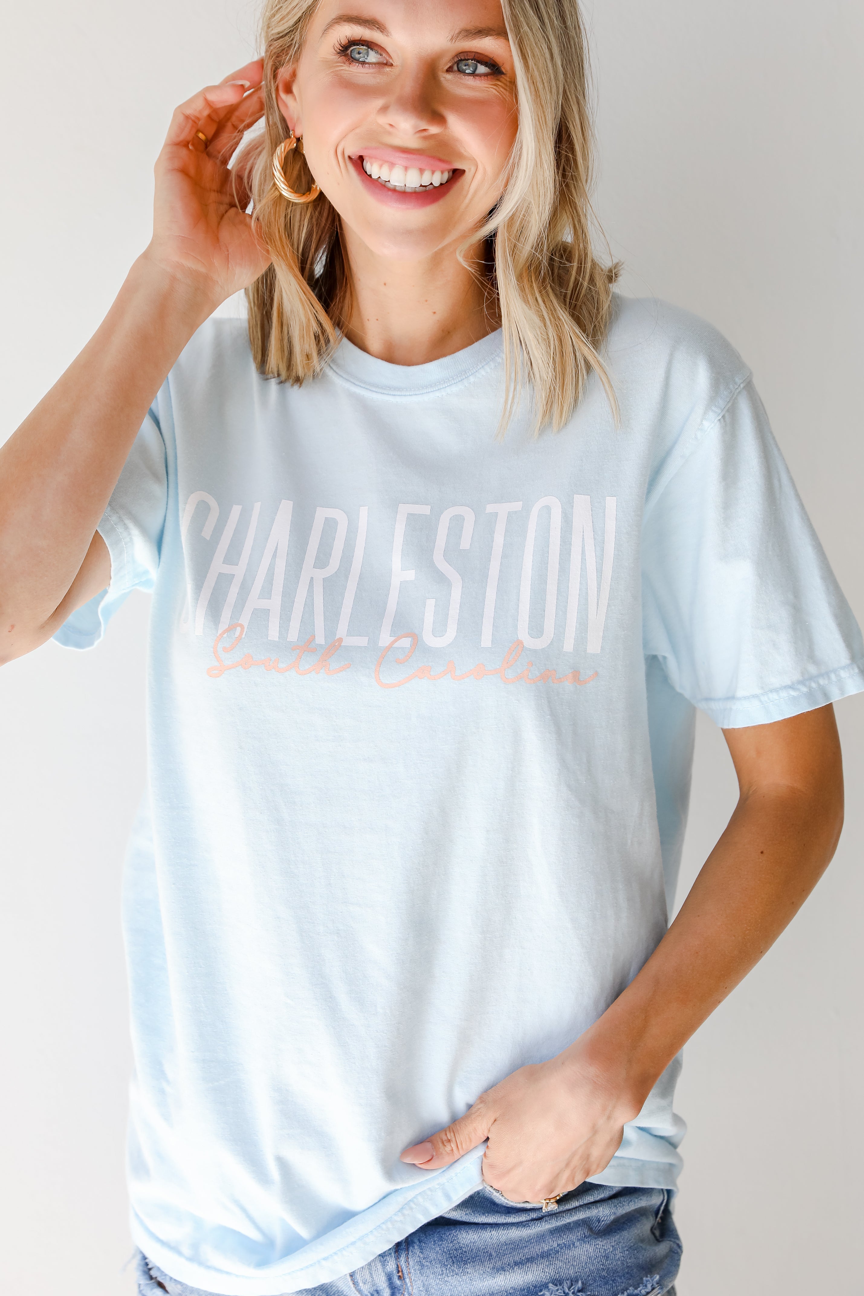 Charleston South Carolina Script Tee front view