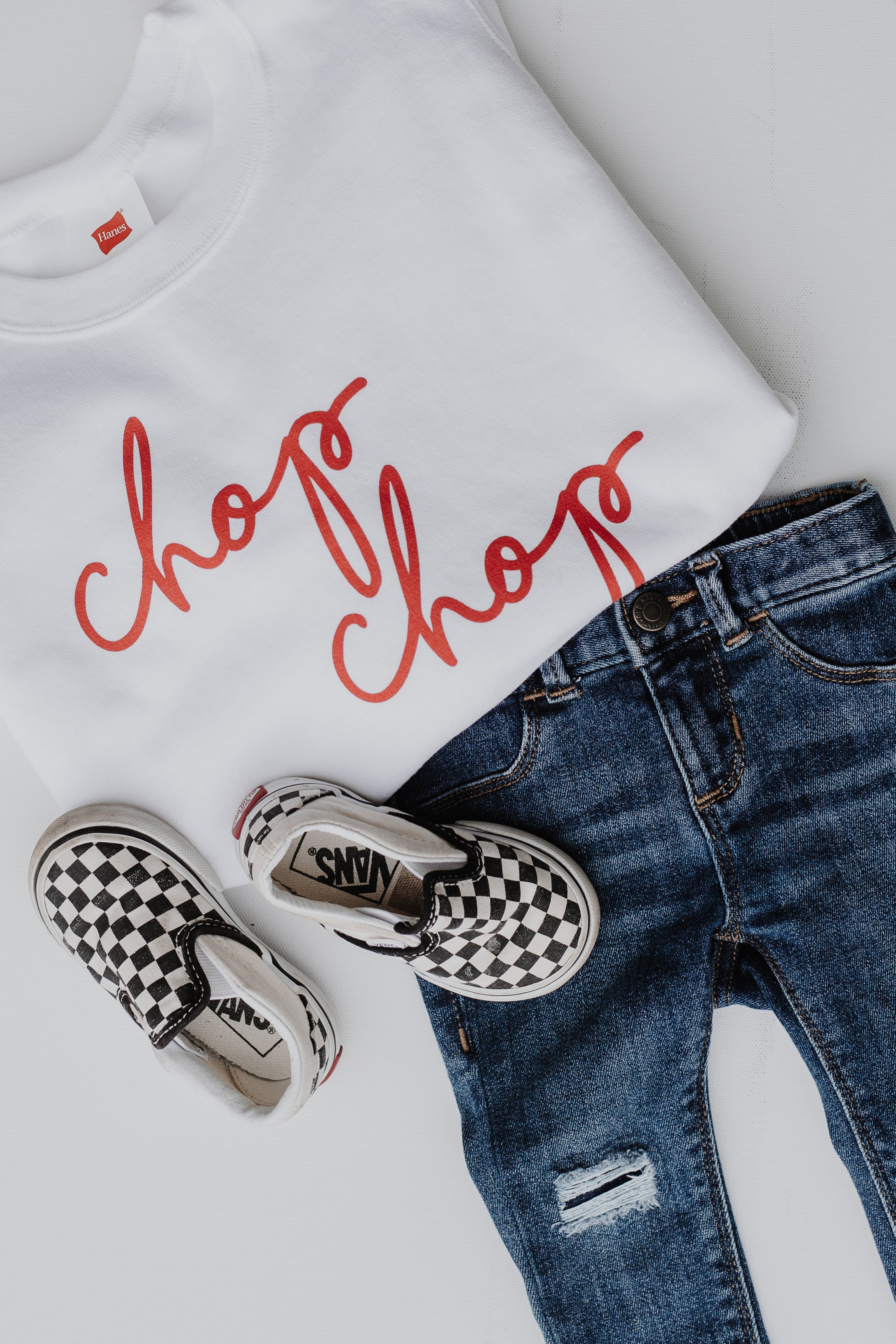 Youth Chop Chop Script Pullover close up