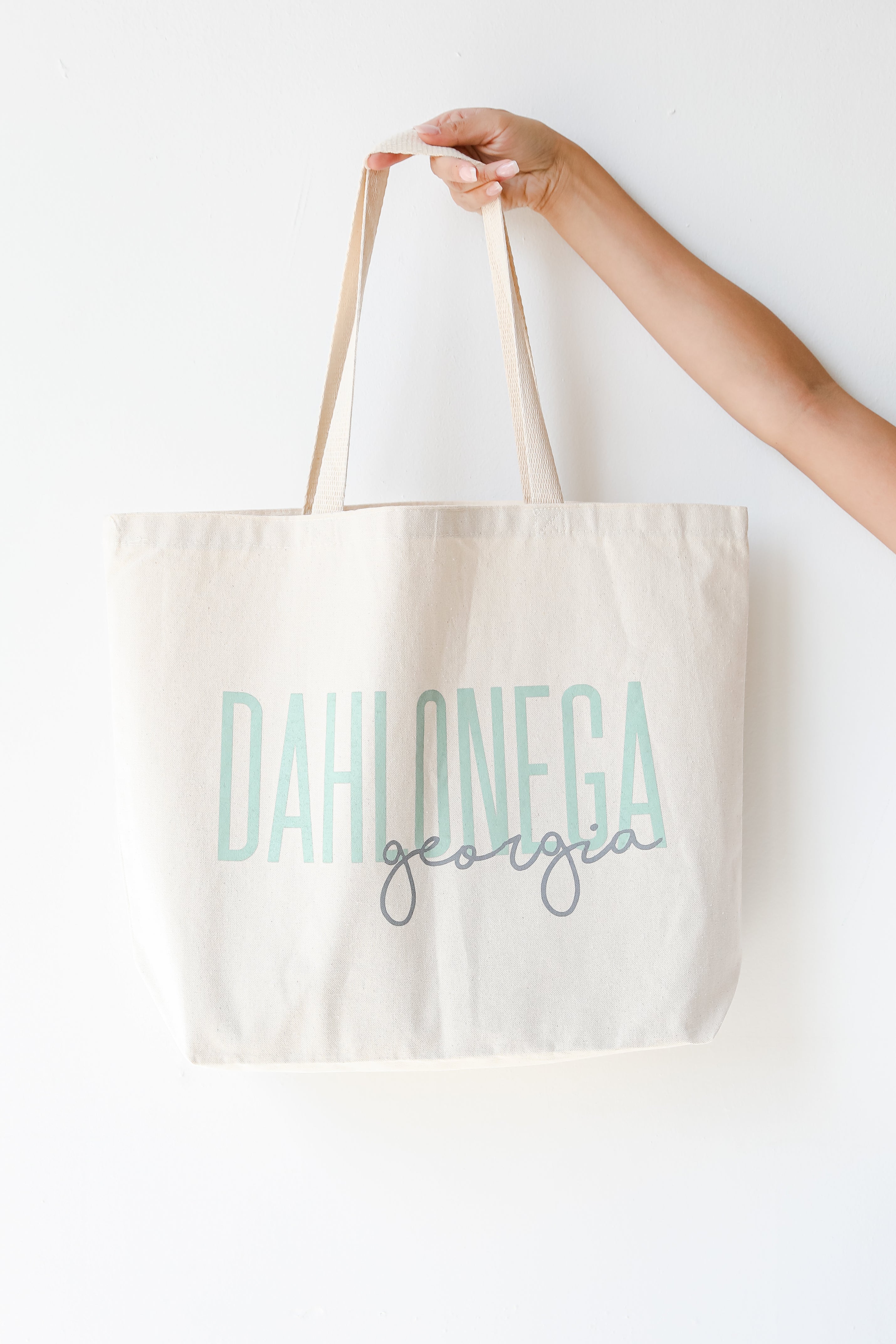Dahlonega Georgia Script Large Tote Bag front view