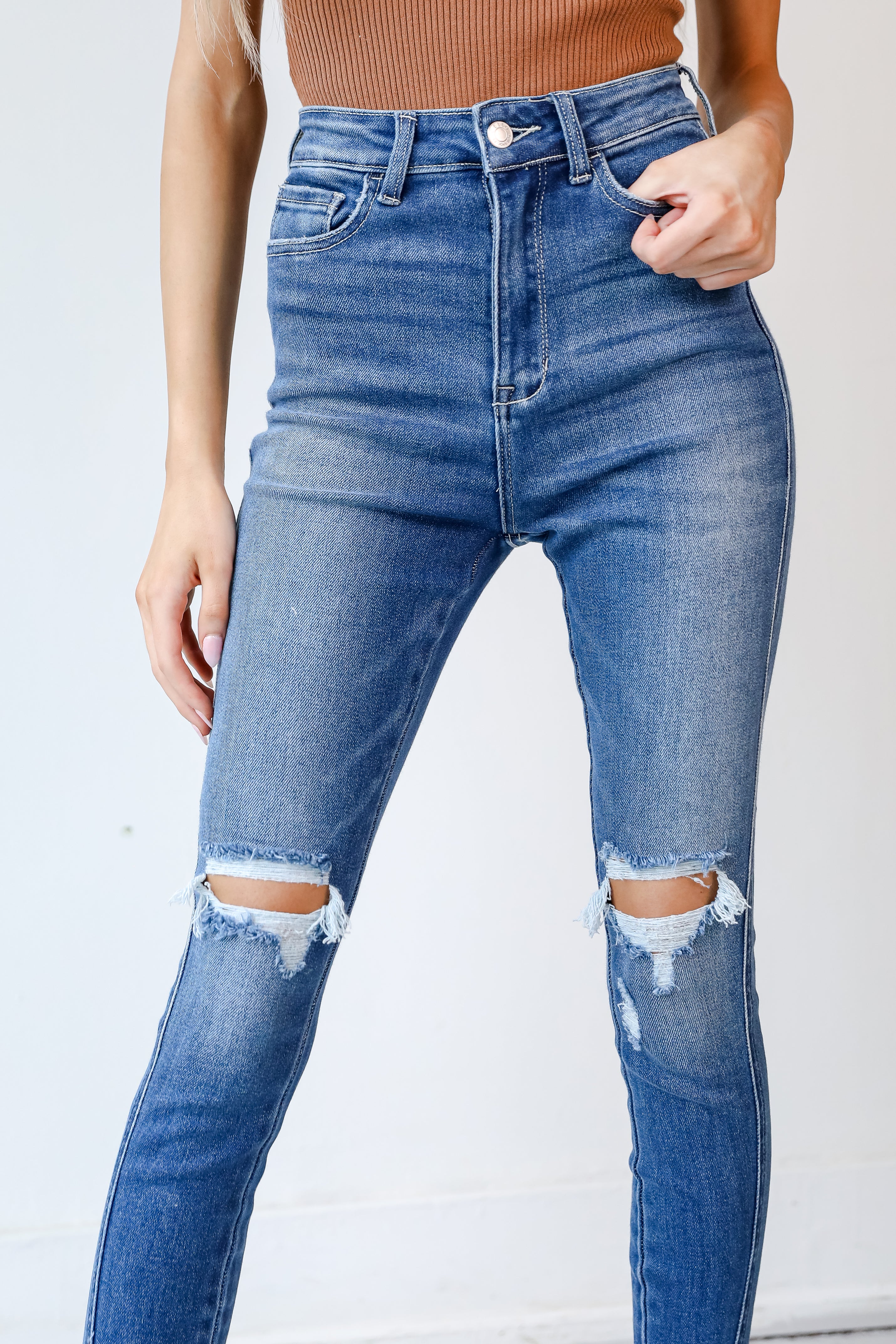 Distressed Skinny Jeans front view