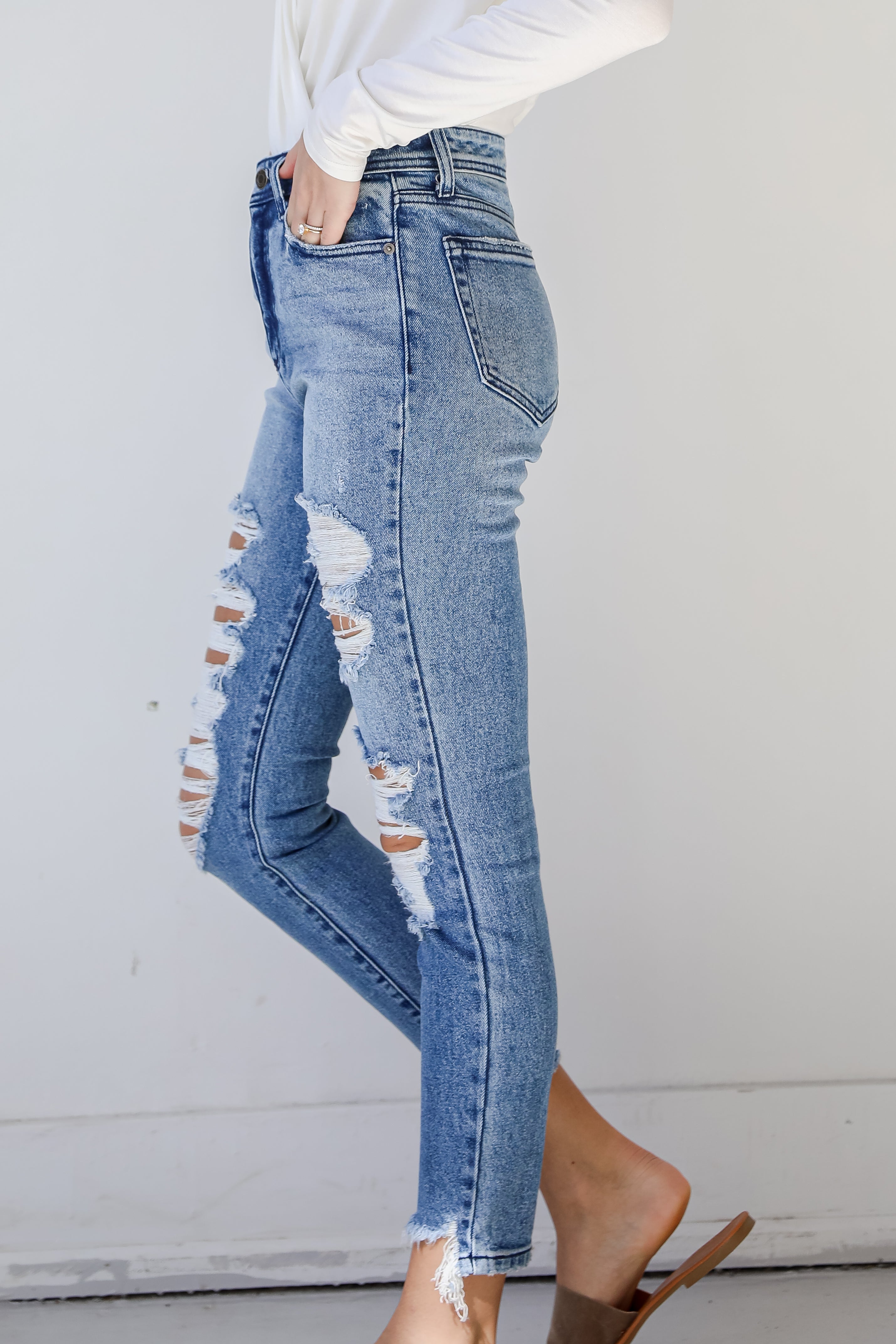 Distressed Mom Jeans side view