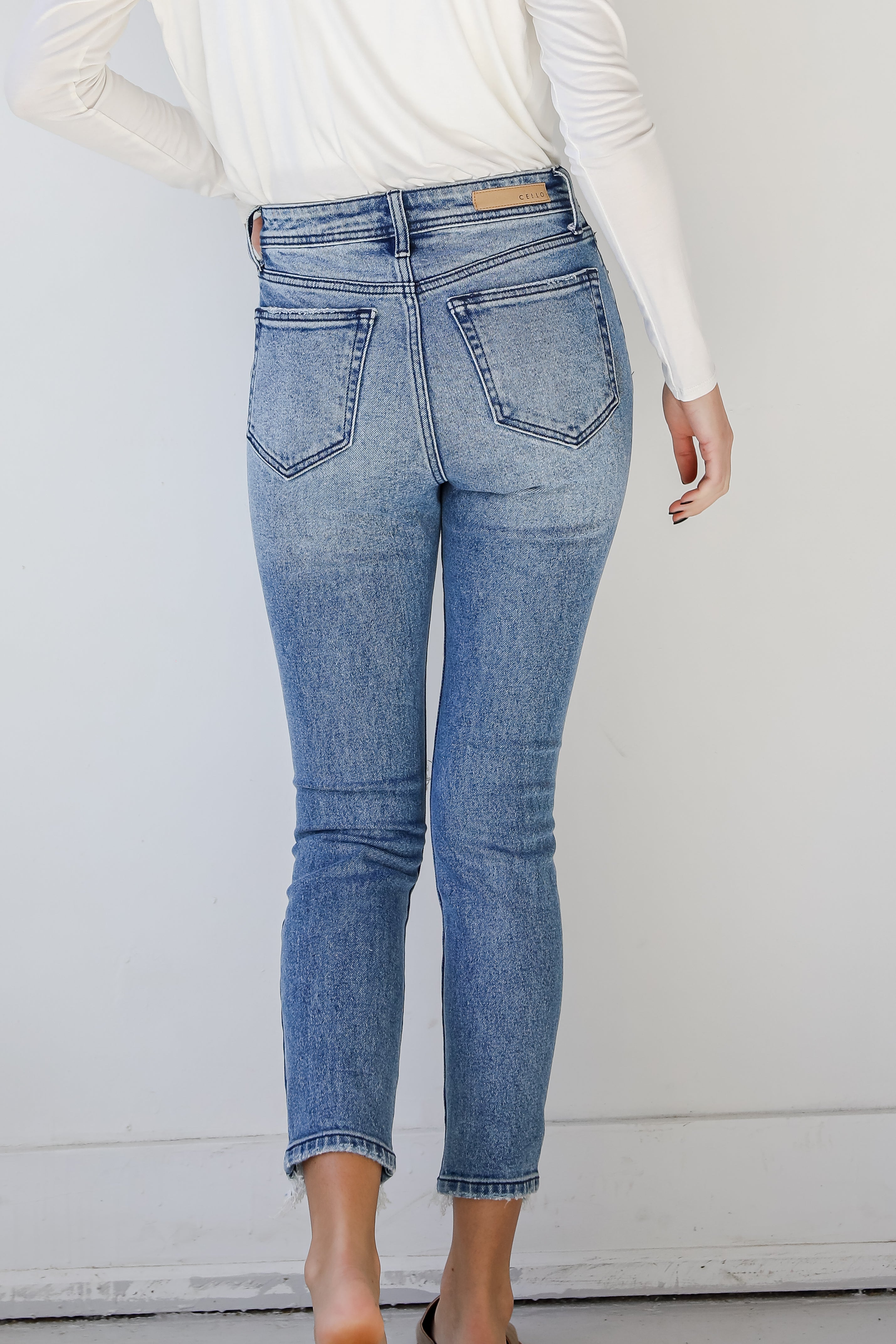 Distressed Mom Jeans back view